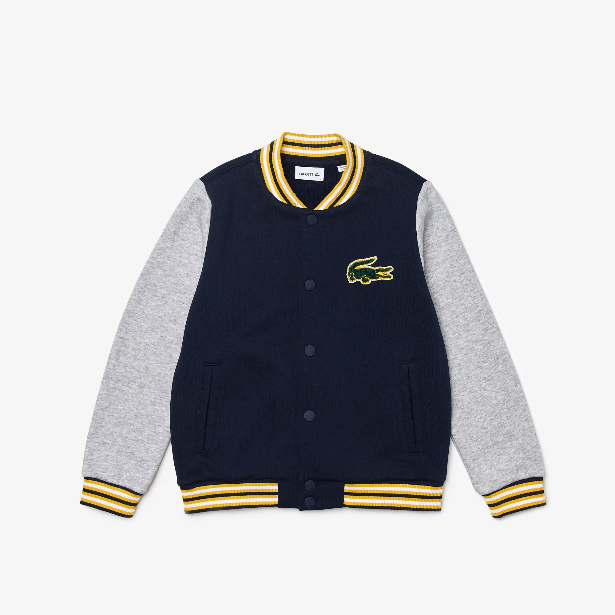 Lacoste Çocuk Hakim Yaka Renk Bloklu Lacivert Sweatshirt