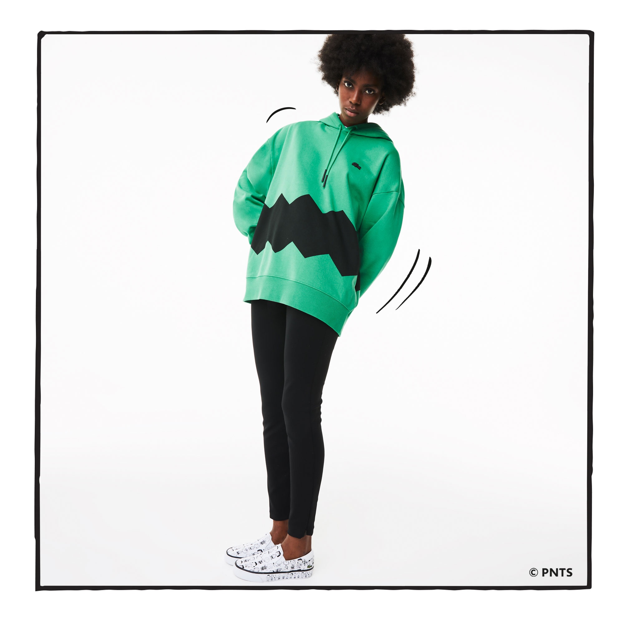 Lacoste L!VE x Peanuts Loose Fit Unisex Yeşil Sweatshirt