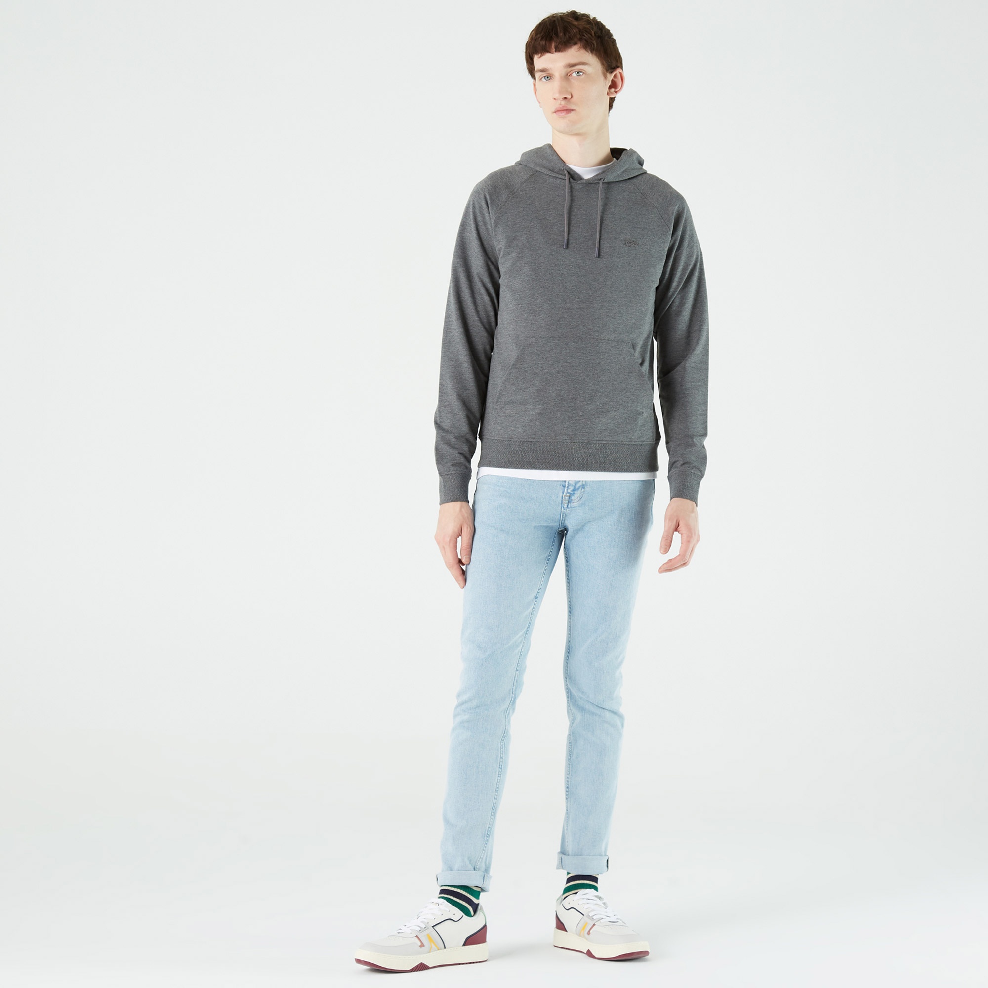Lacoste Erkek Regular Fit Kapüşonlu Koyu Gri Sweatshirt