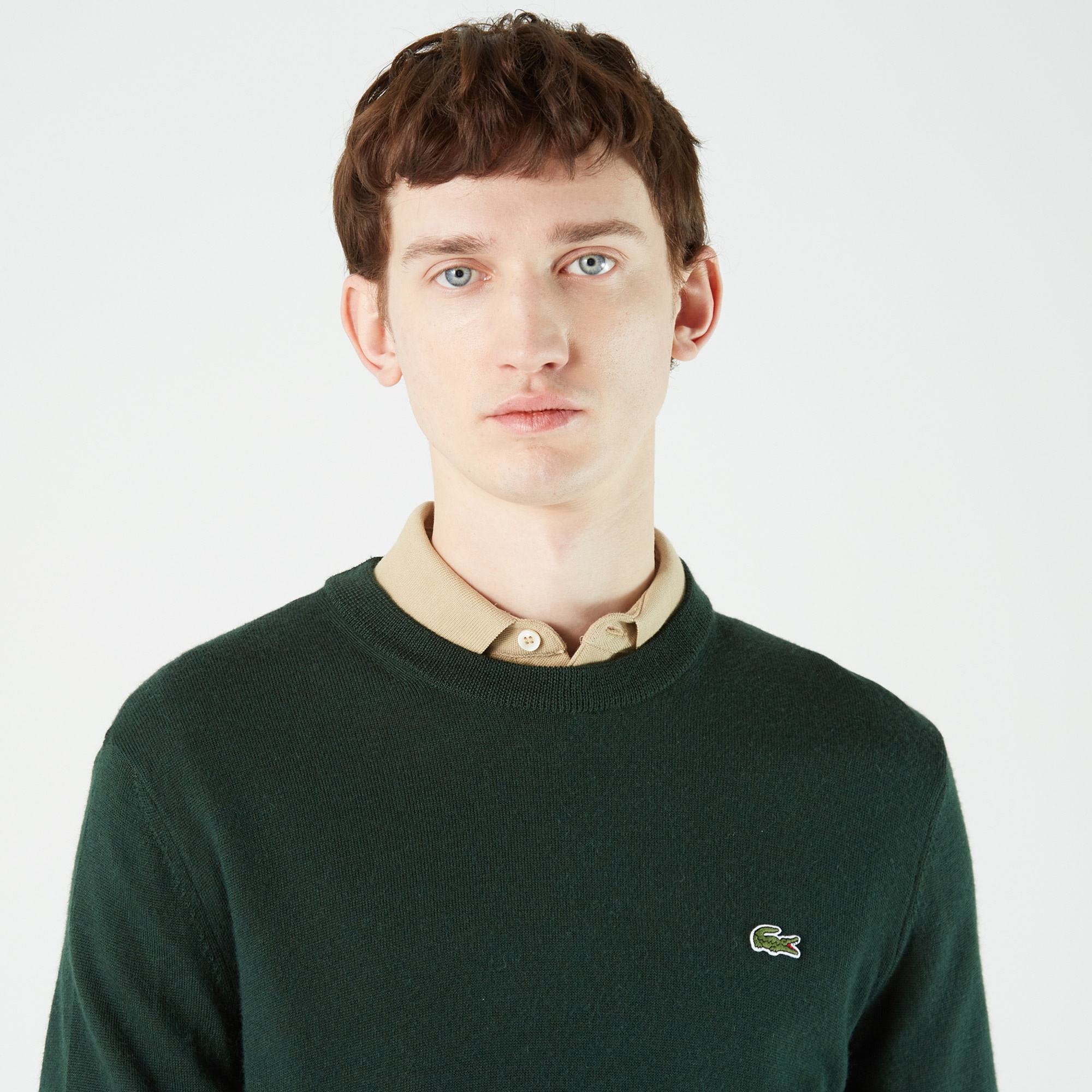 Lacoste Erkek Regular Fit Bisiklet Yaka Yeşil Kazak