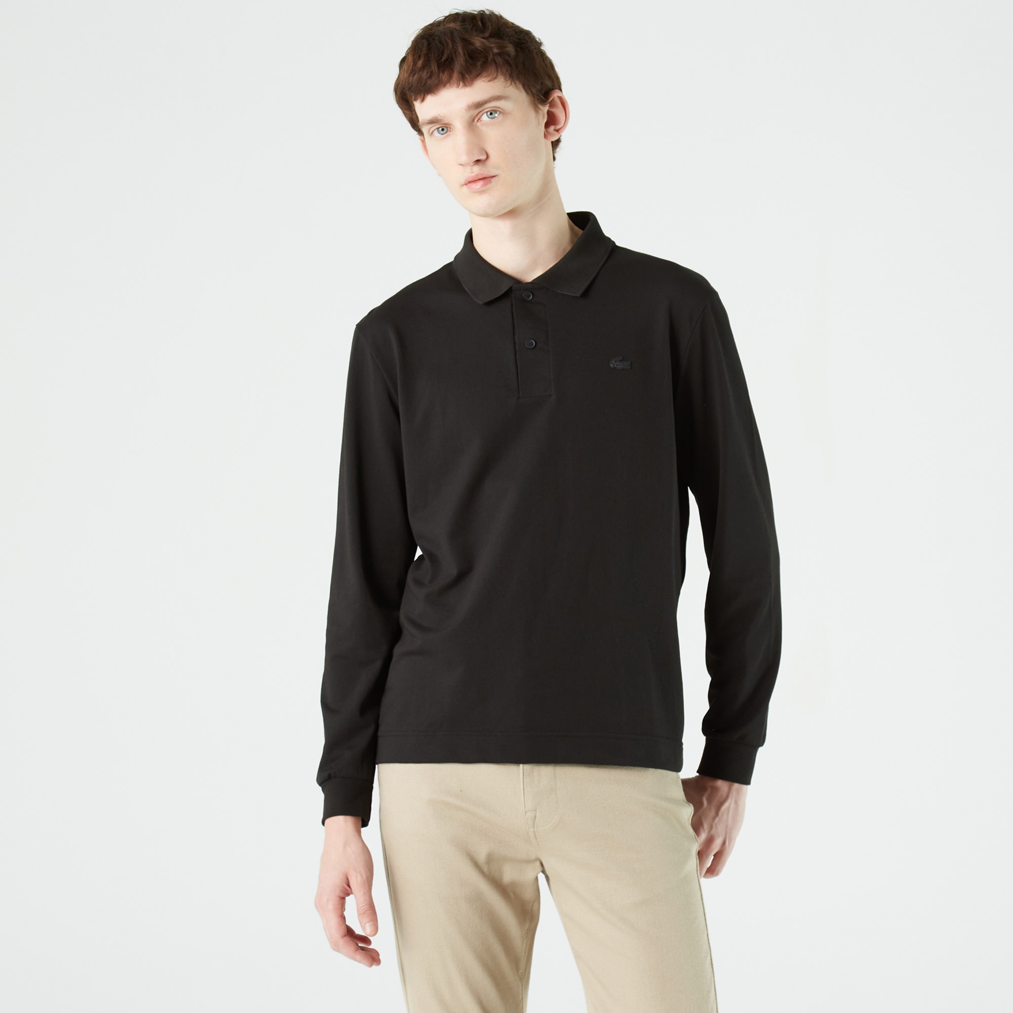 Lacoste Erkek Regular Fit Uzun Kollu Siyah Polo
