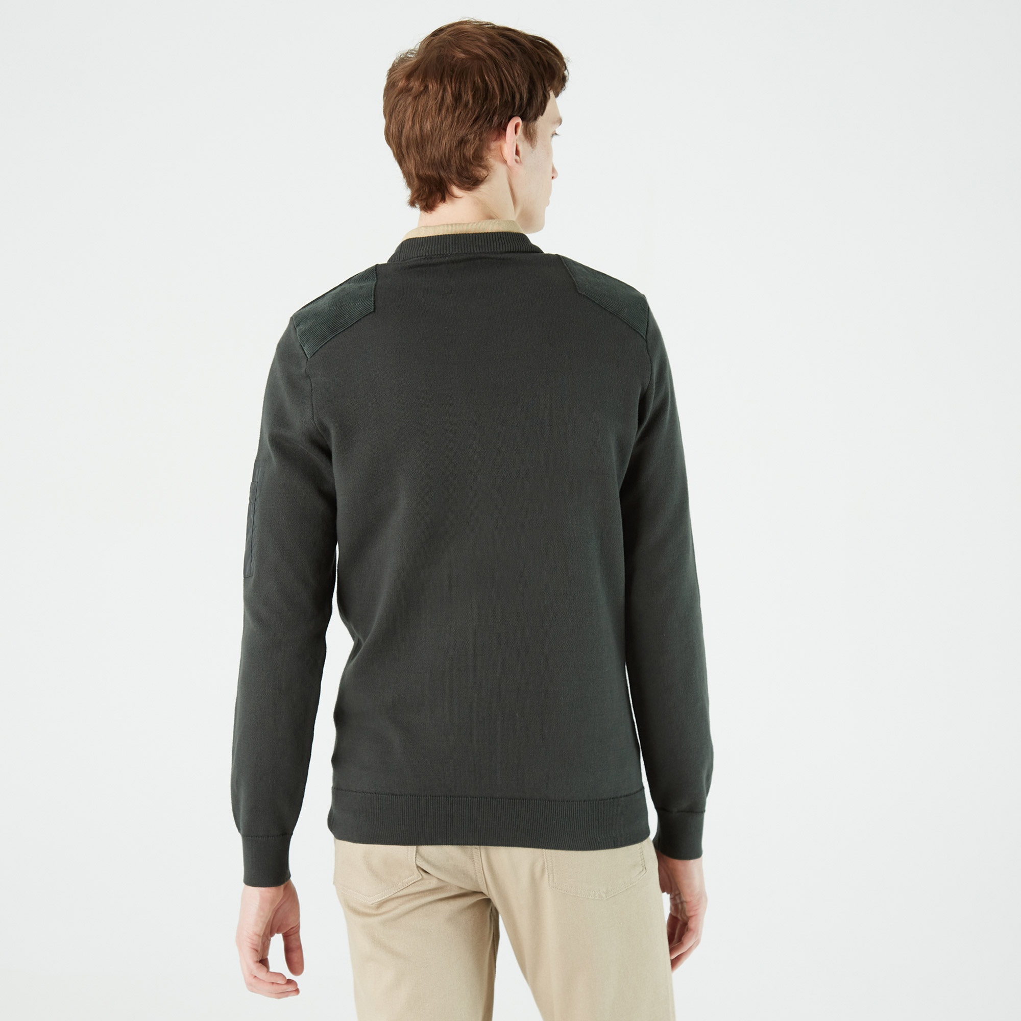 Lacoste Erkek Regular Fit Bisiklet Yaka Haki Kazak