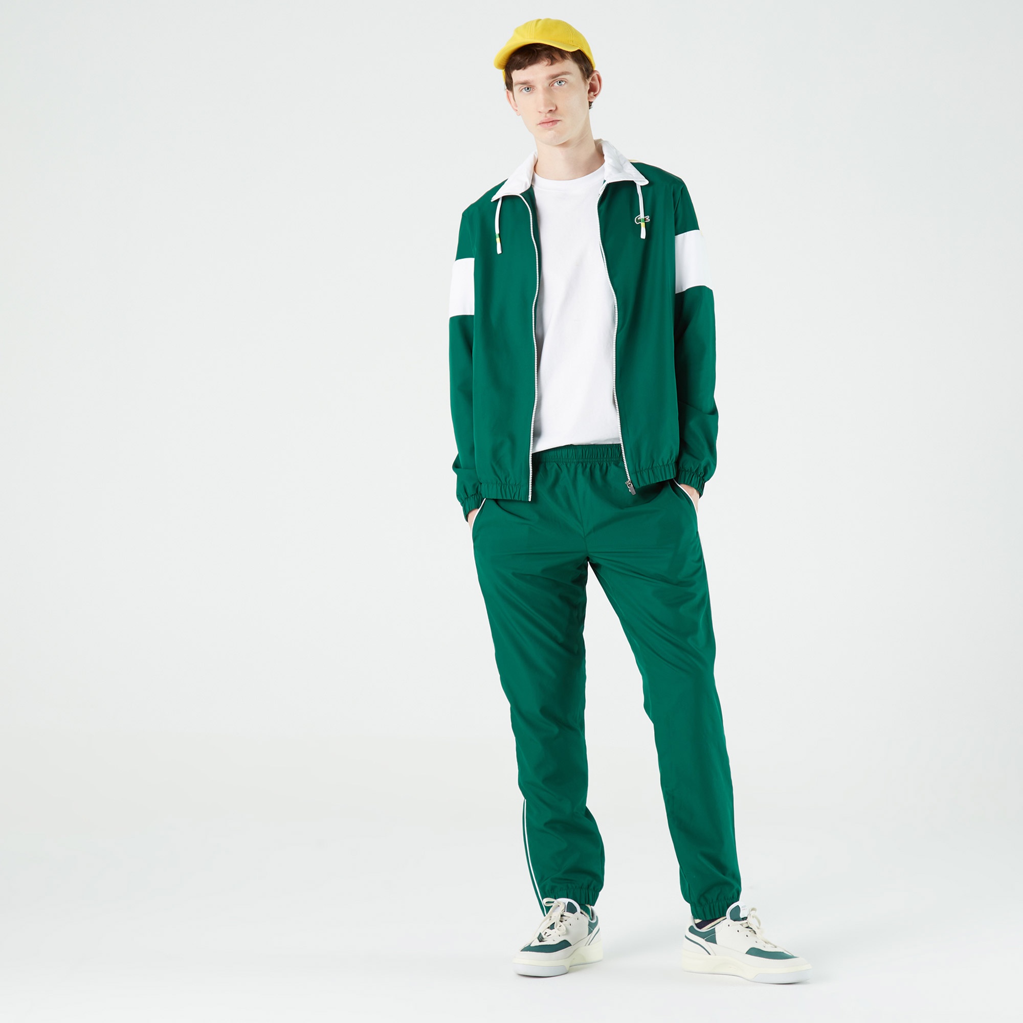 Lacoste SPORT Erkek Regular Fit Fermuarlı Renk Bloklu Yeşil Eşofman Takımı