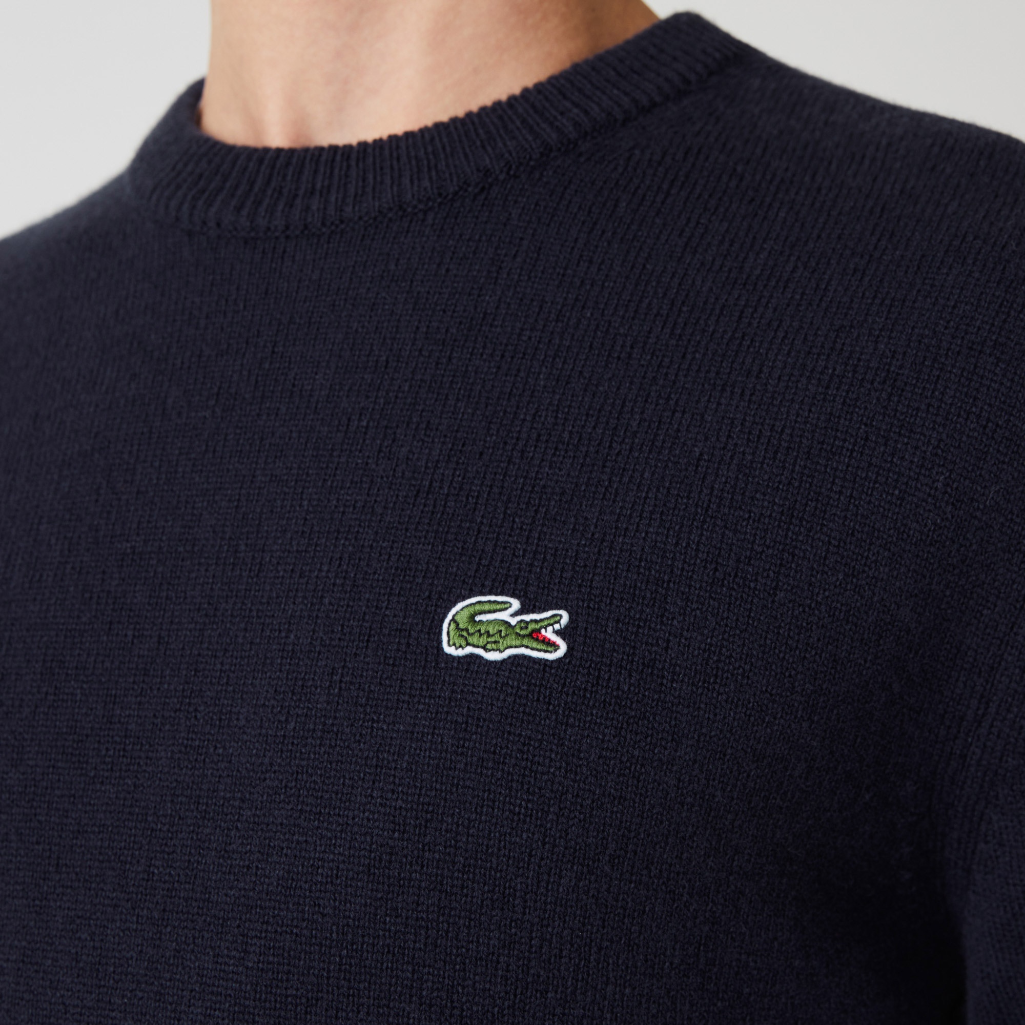 Lacoste Erkek Regular Fit Uzun Kollu Bisiklet Yaka Lacivert Triko