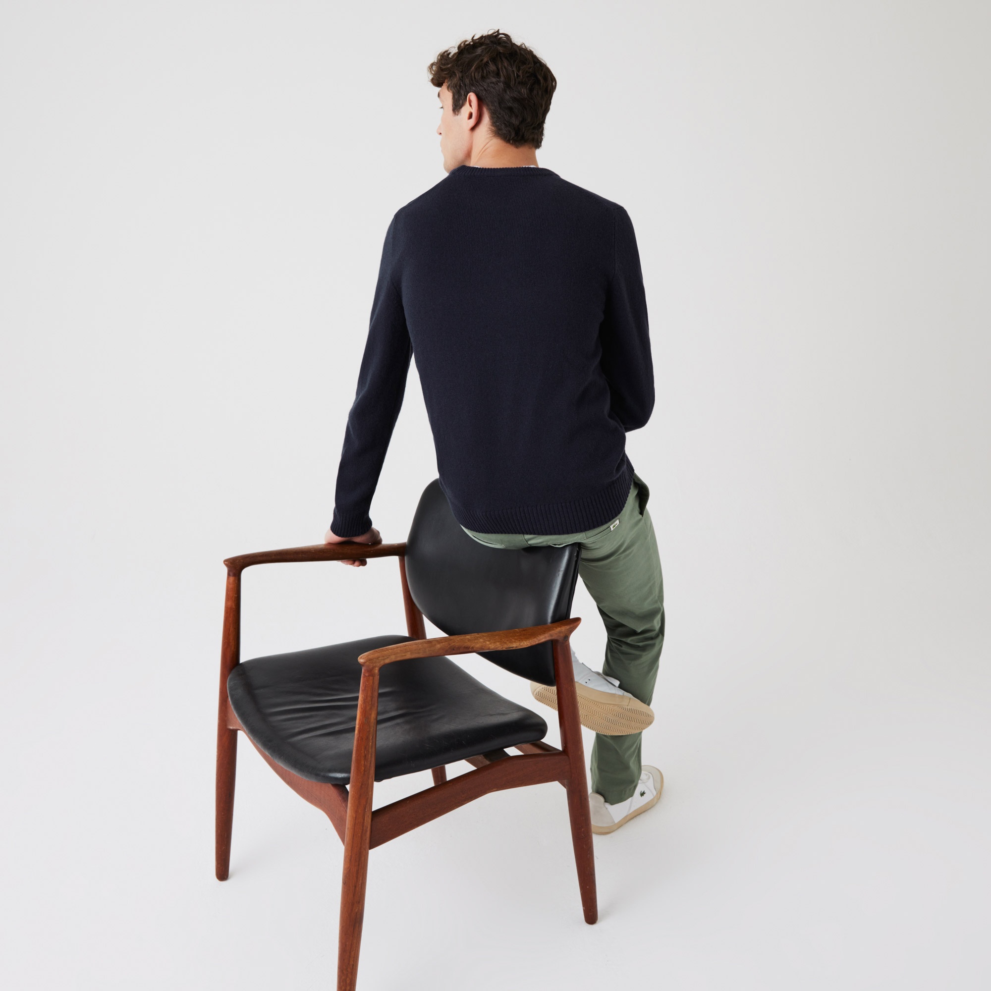 Lacoste Erkek Regular Fit Uzun Kollu Bisiklet Yaka Lacivert Triko