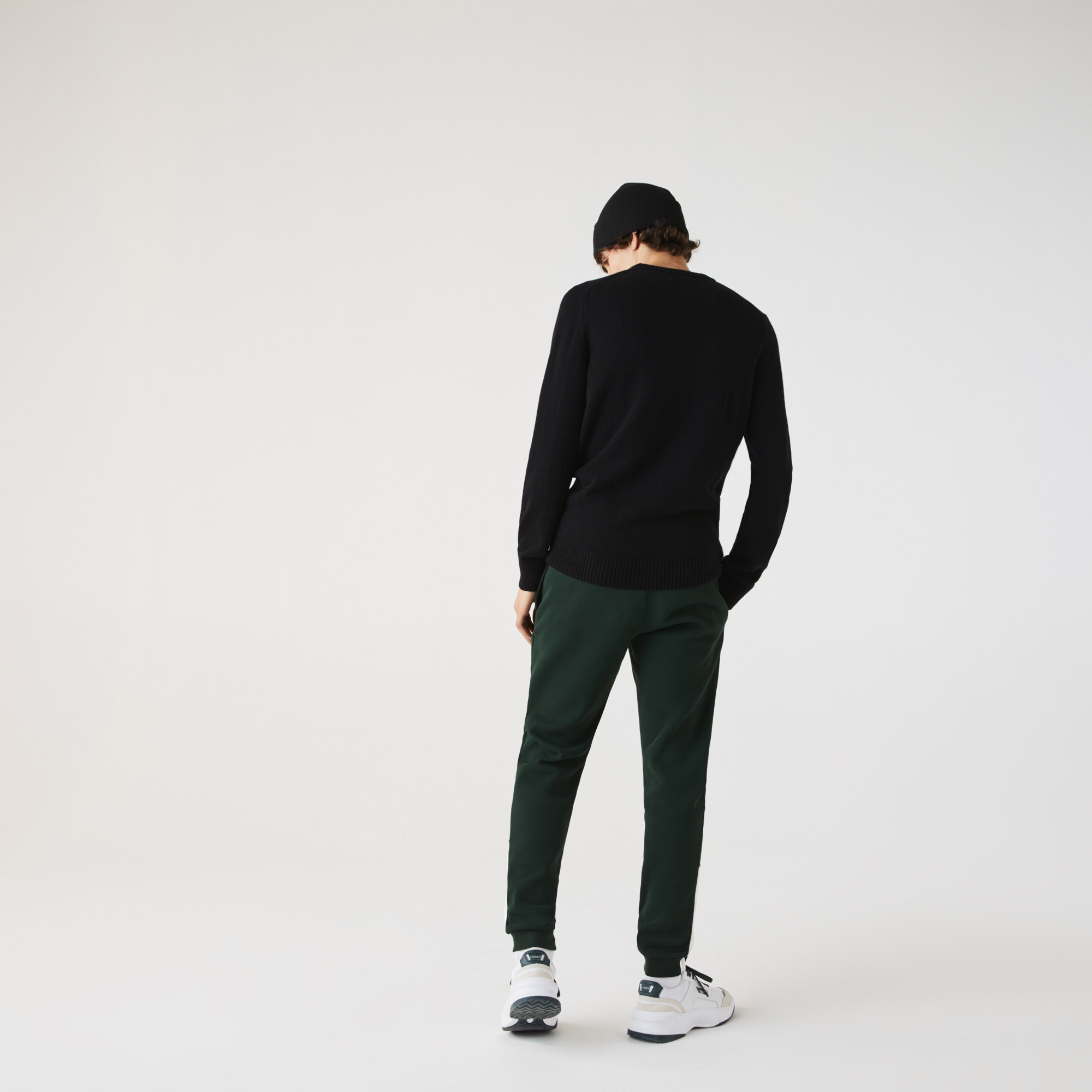 Lacoste Erkek Regular Fit Uzun Kollu Bisiklet Yaka Siyah Triko