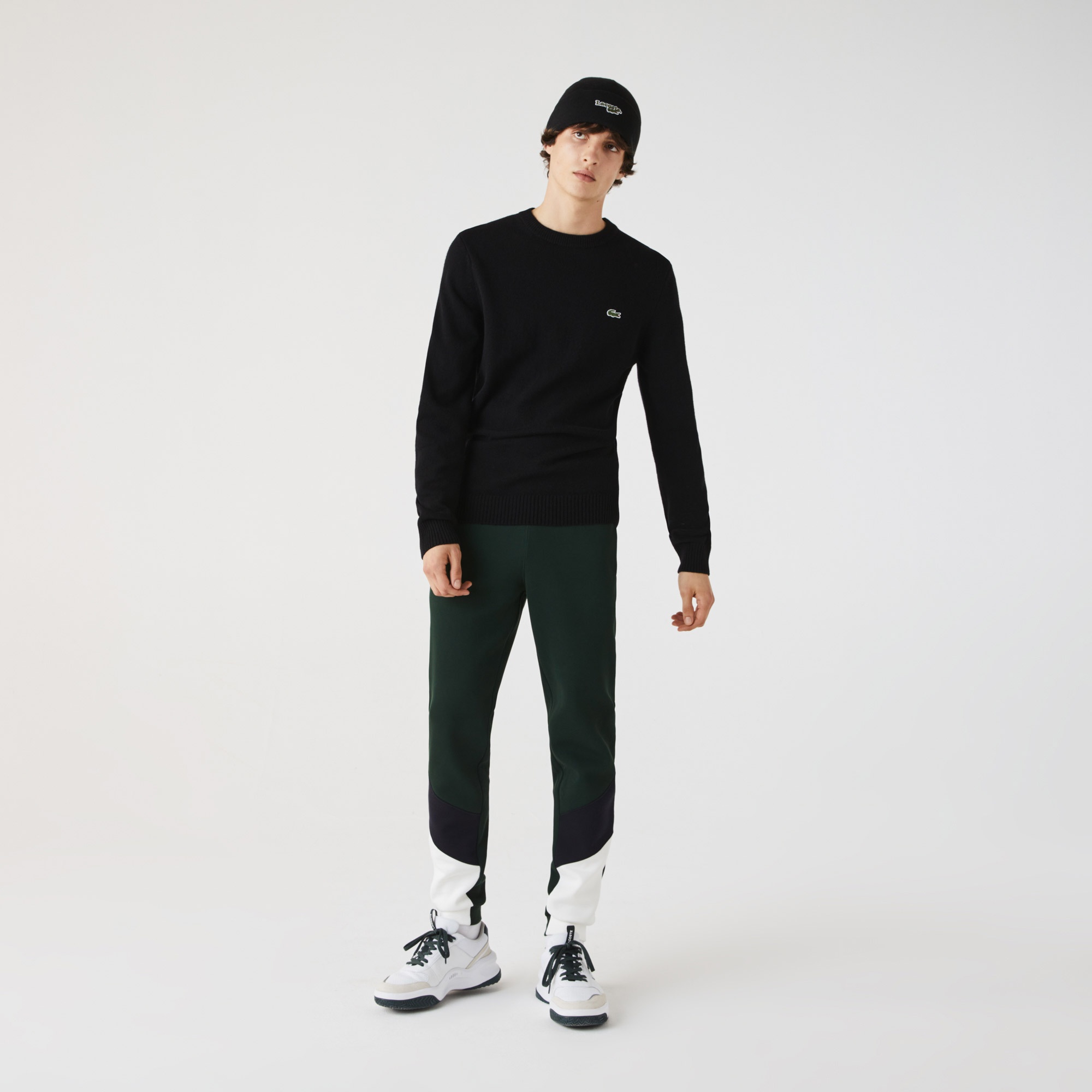 Lacoste Erkek Regular Fit Uzun Kollu Bisiklet Yaka Siyah Triko