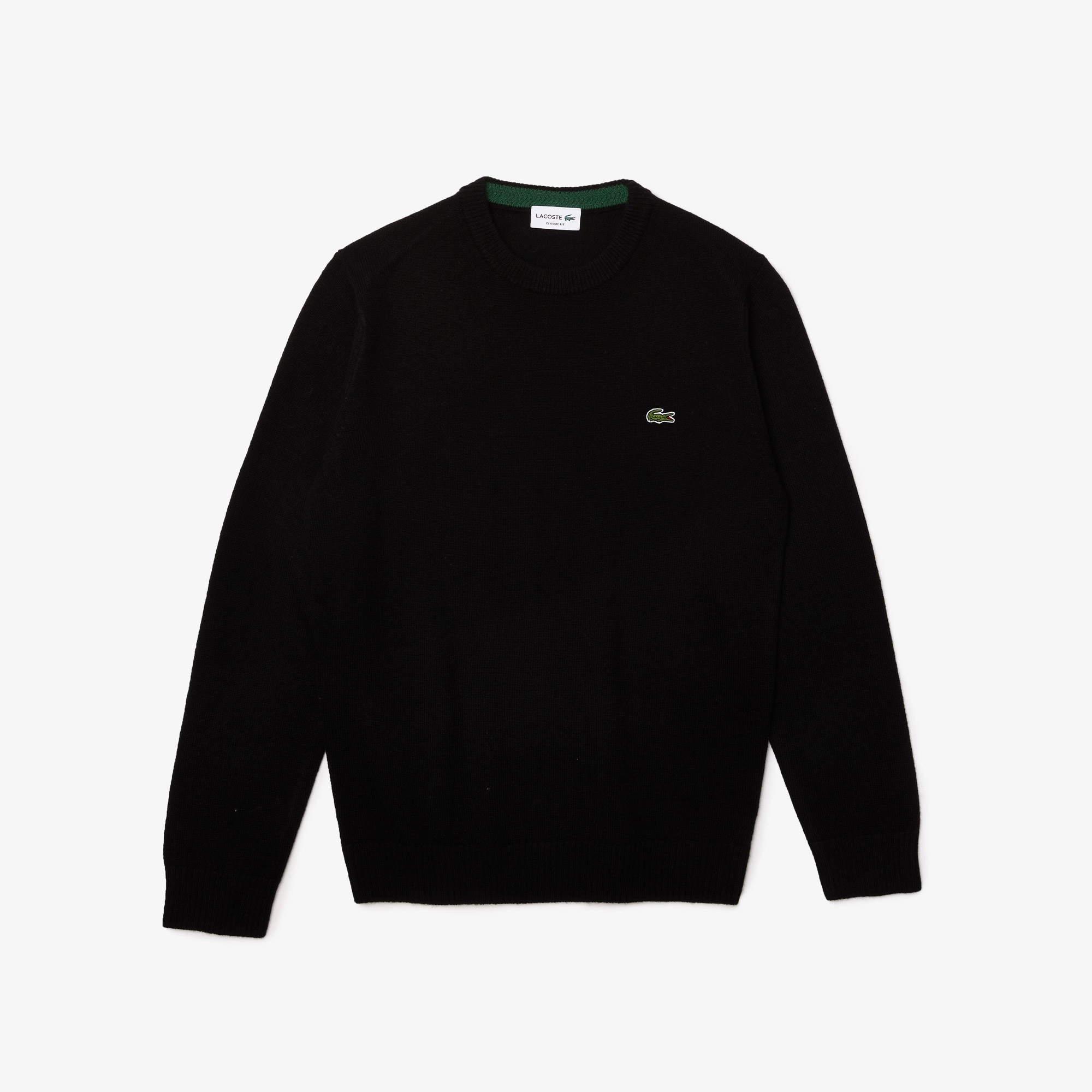 Lacoste Erkek Regular Fit Uzun Kollu Bisiklet Yaka Siyah Triko