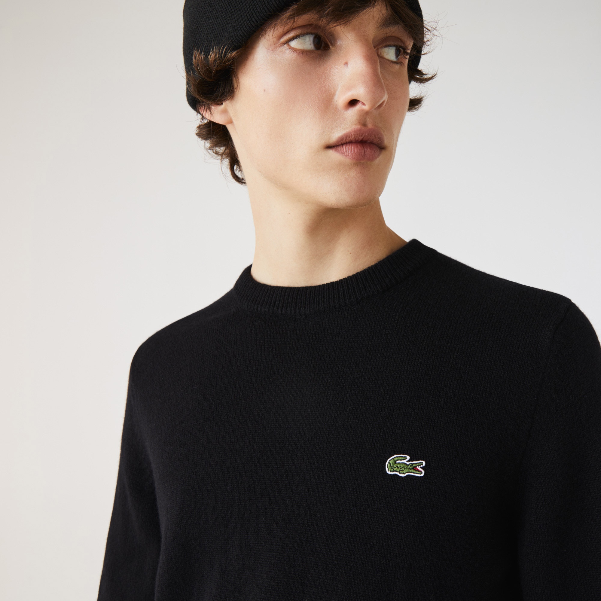 Lacoste Erkek Regular Fit Uzun Kollu Bisiklet Yaka Siyah Triko