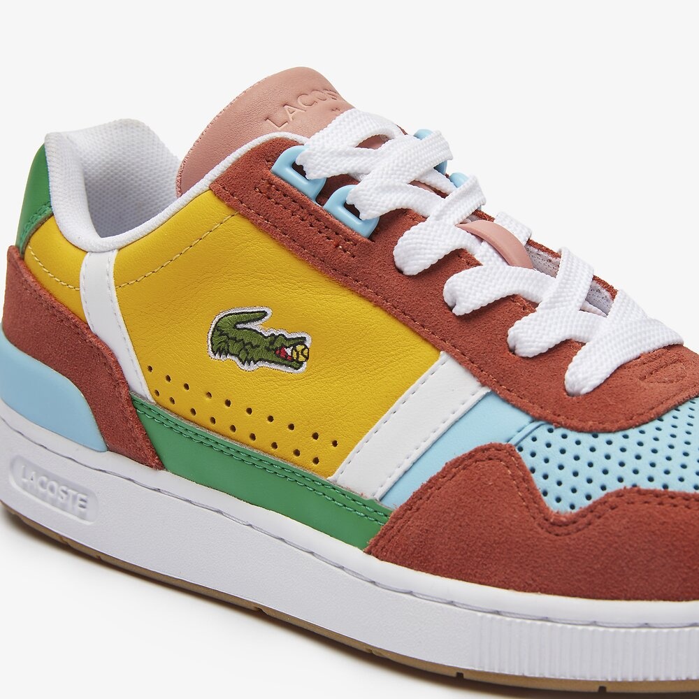 Lacoste X Peanuts Kadın T-Clip Renkli Deri Sneaker