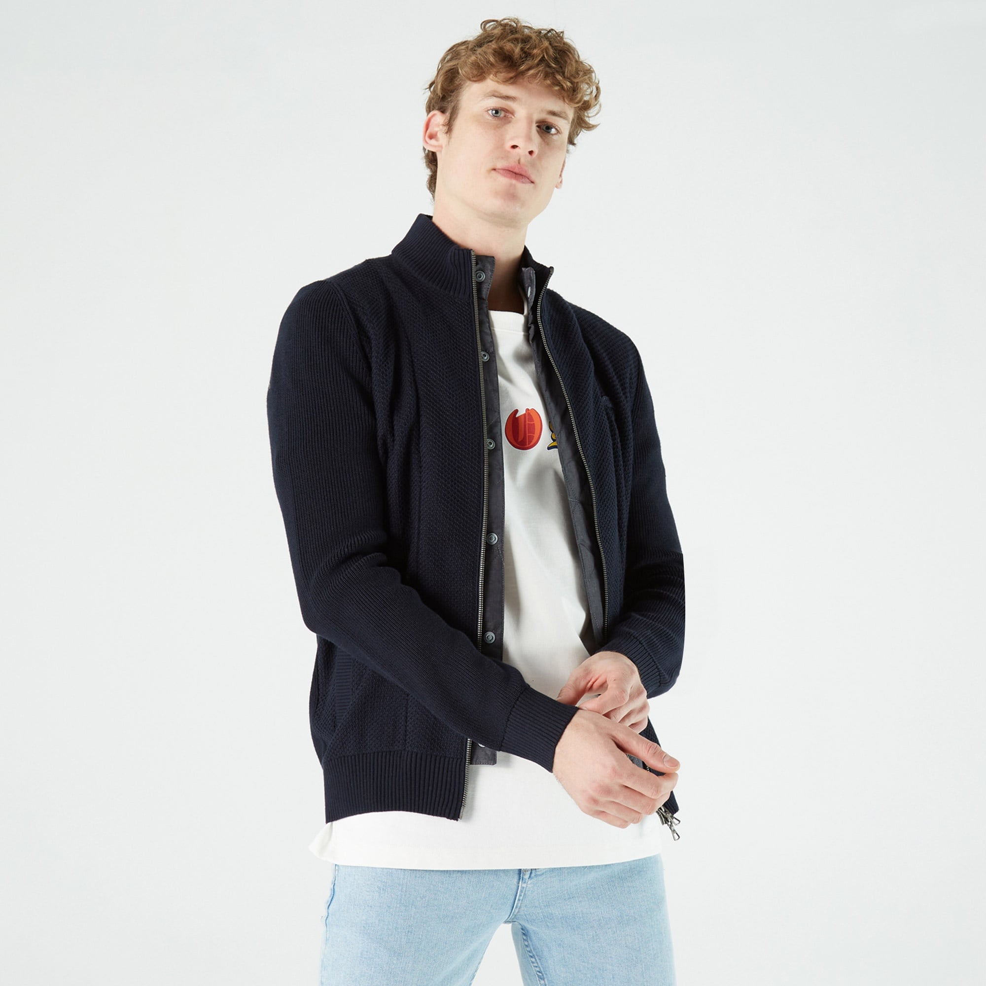 Lacoste Erkek Regular Fit Fermuarlı Lacivert Hırka