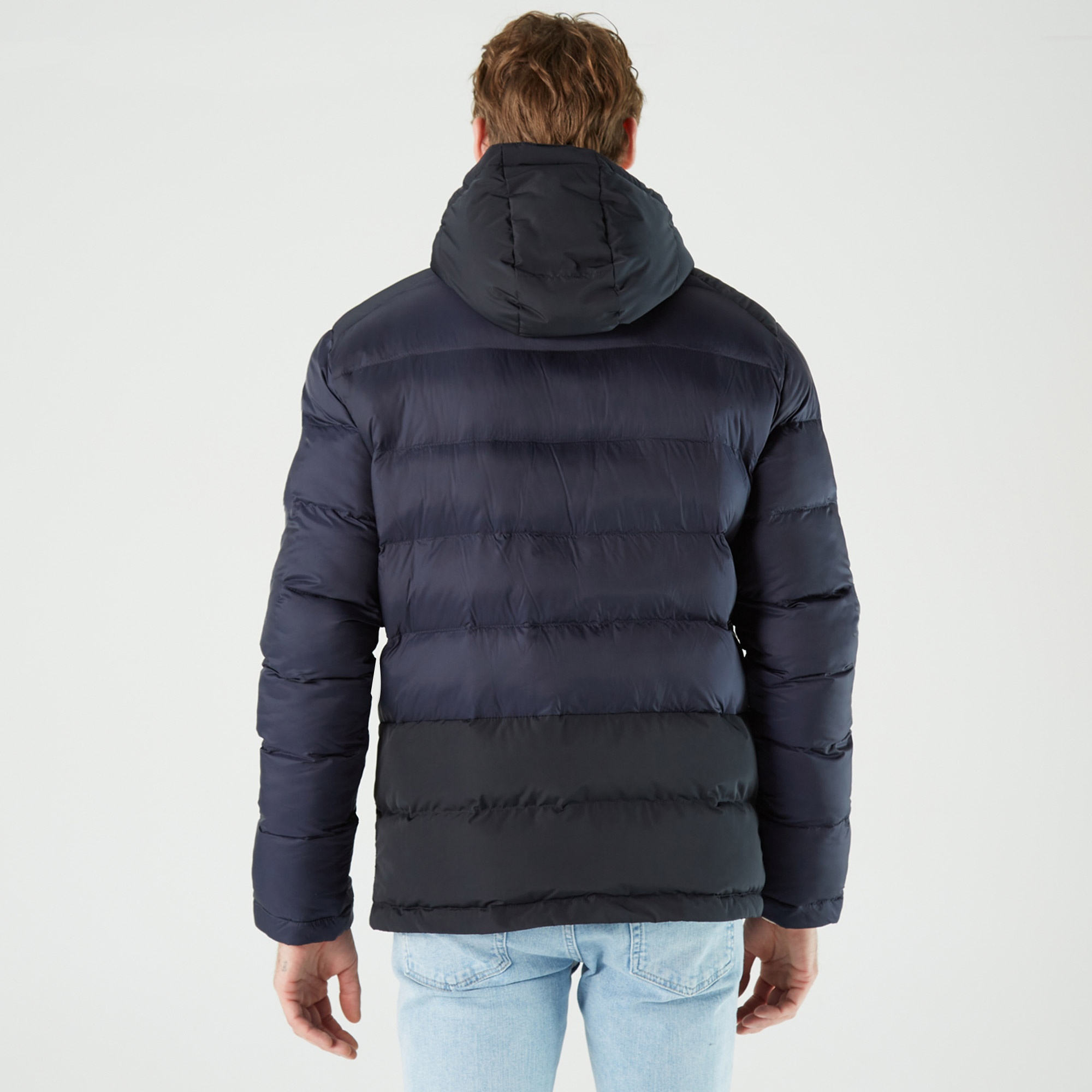 Lacoste Erkek Kapüşonlu Kapitone Gri Mont