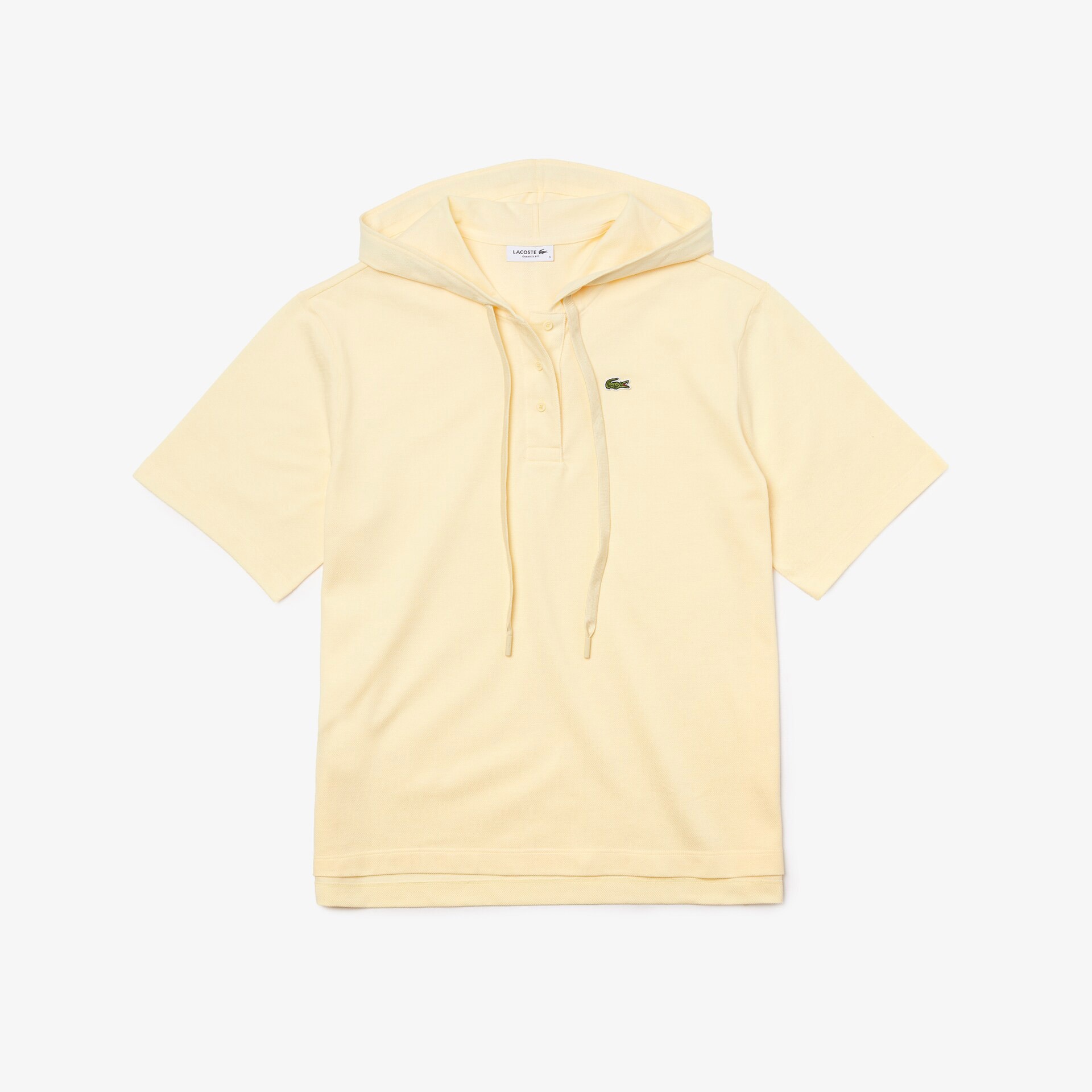 Lacoste L!ve Organik Pamuk Kadın Relaxed Fit Kapüşonlu Sarı Polo