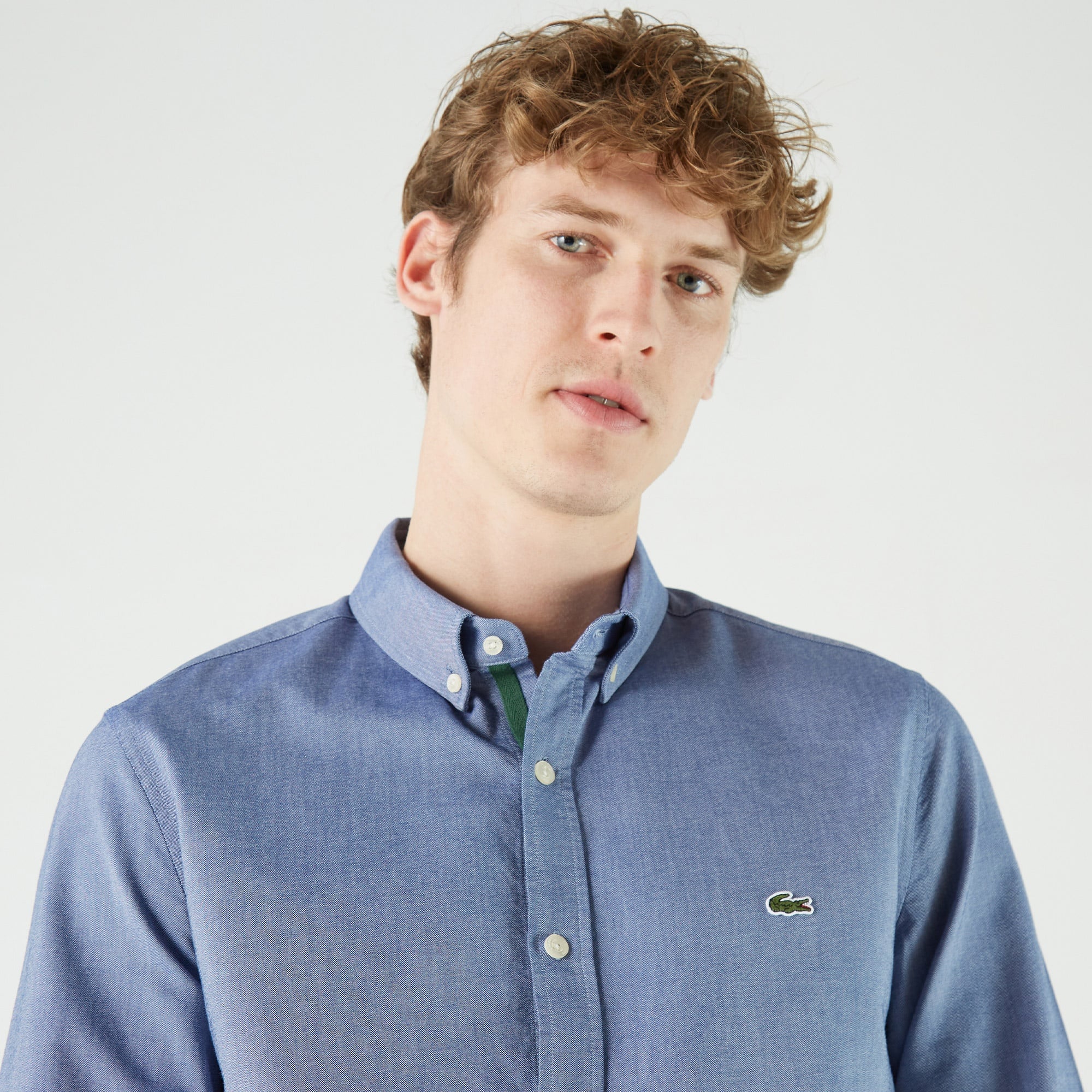 Lacoste Erkek Slim Fit Düğmeli Yaka Lacivert Gömlek