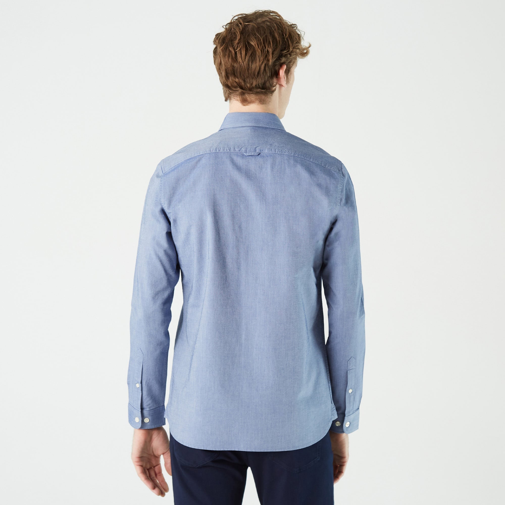 Lacoste Erkek Slim Fit Düğmeli Yaka Lacivert Gömlek