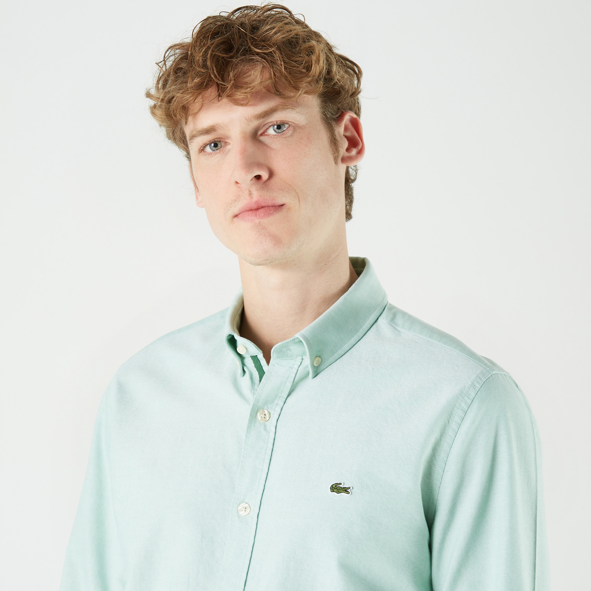 Lacoste Erkek Slim Fit Düğmeli Yaka Yeşil Gömlek