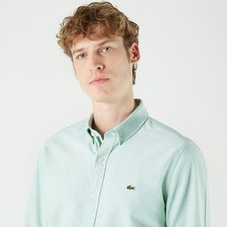 Lacoste Erkek Slim Fit Düğmeli Yaka Yeşil Gömlek Yeşil