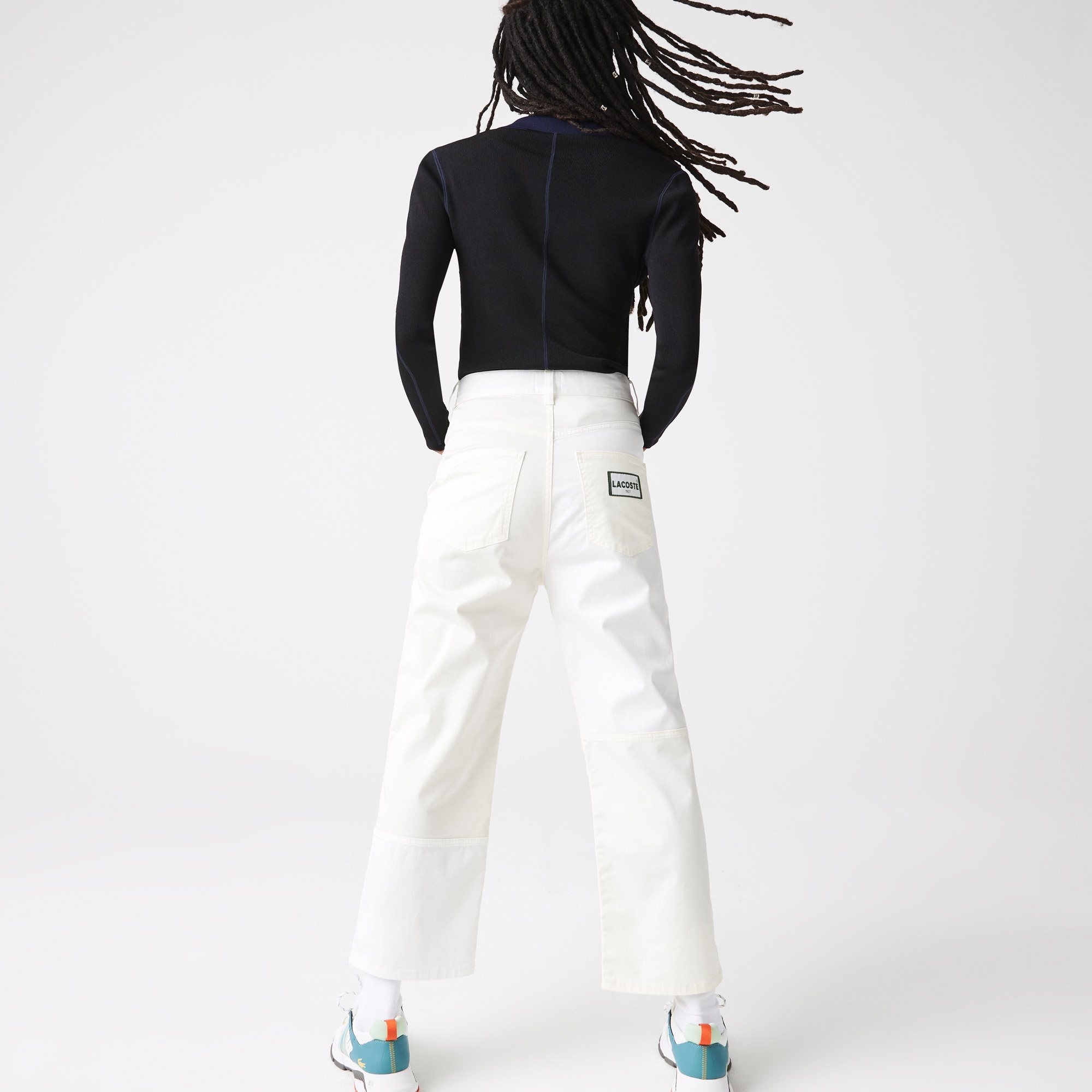 Lacoste Kadın Polo Yaka Siyah Kazak