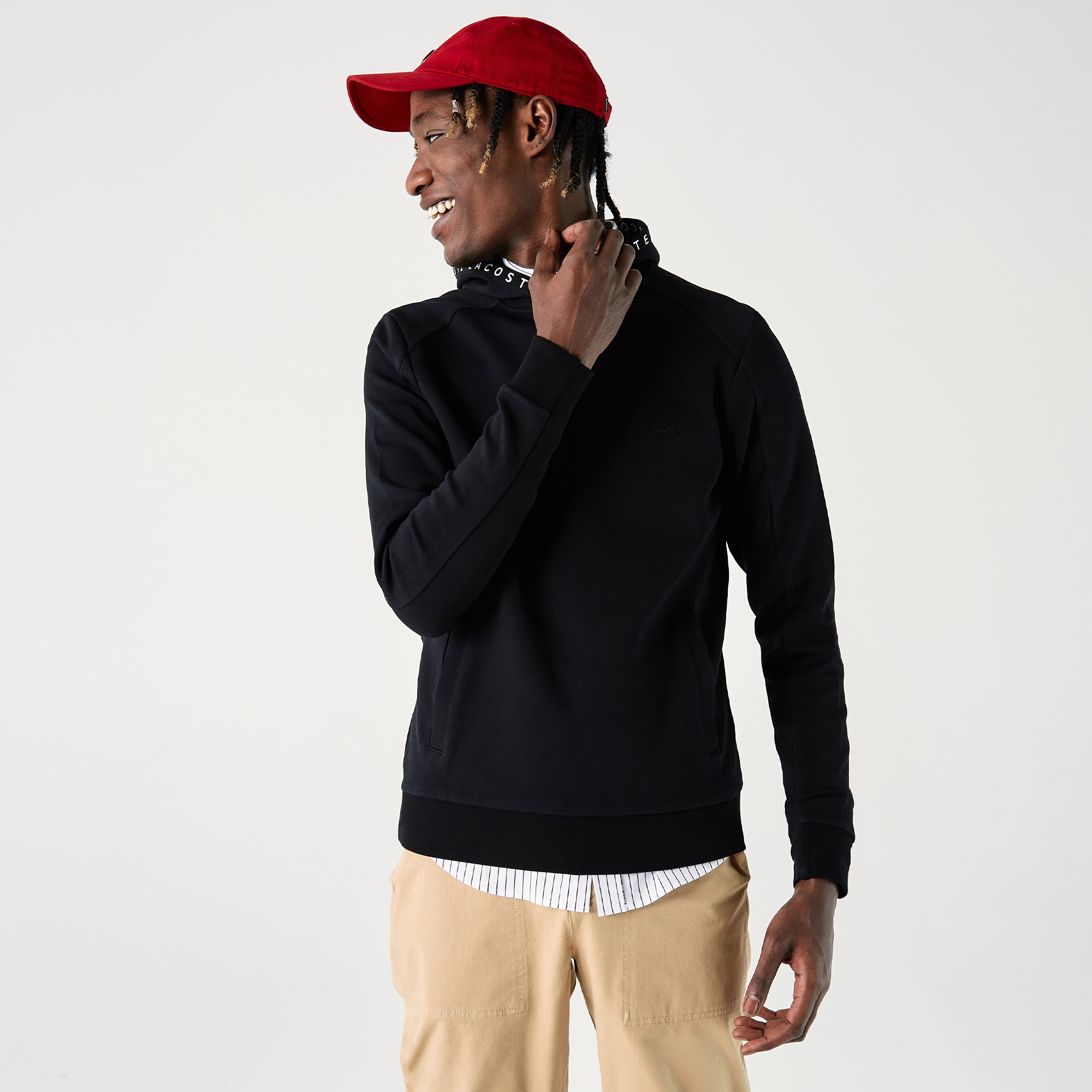 Lacoste Erkek Regular Fit Kapüşonlu Siyah Sweatshirt