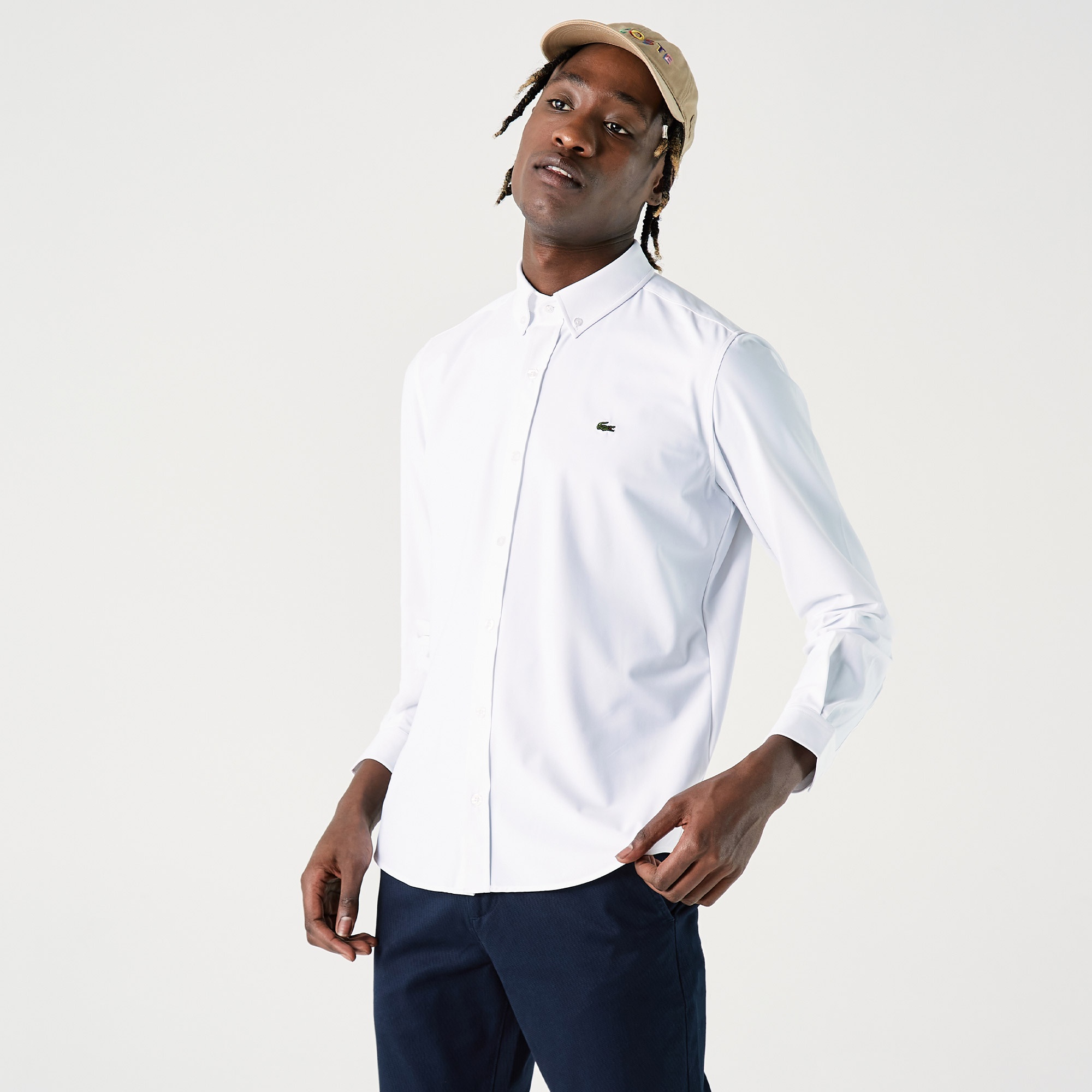 Lacoste Erkek Slim Fit Beyaz Gömlek