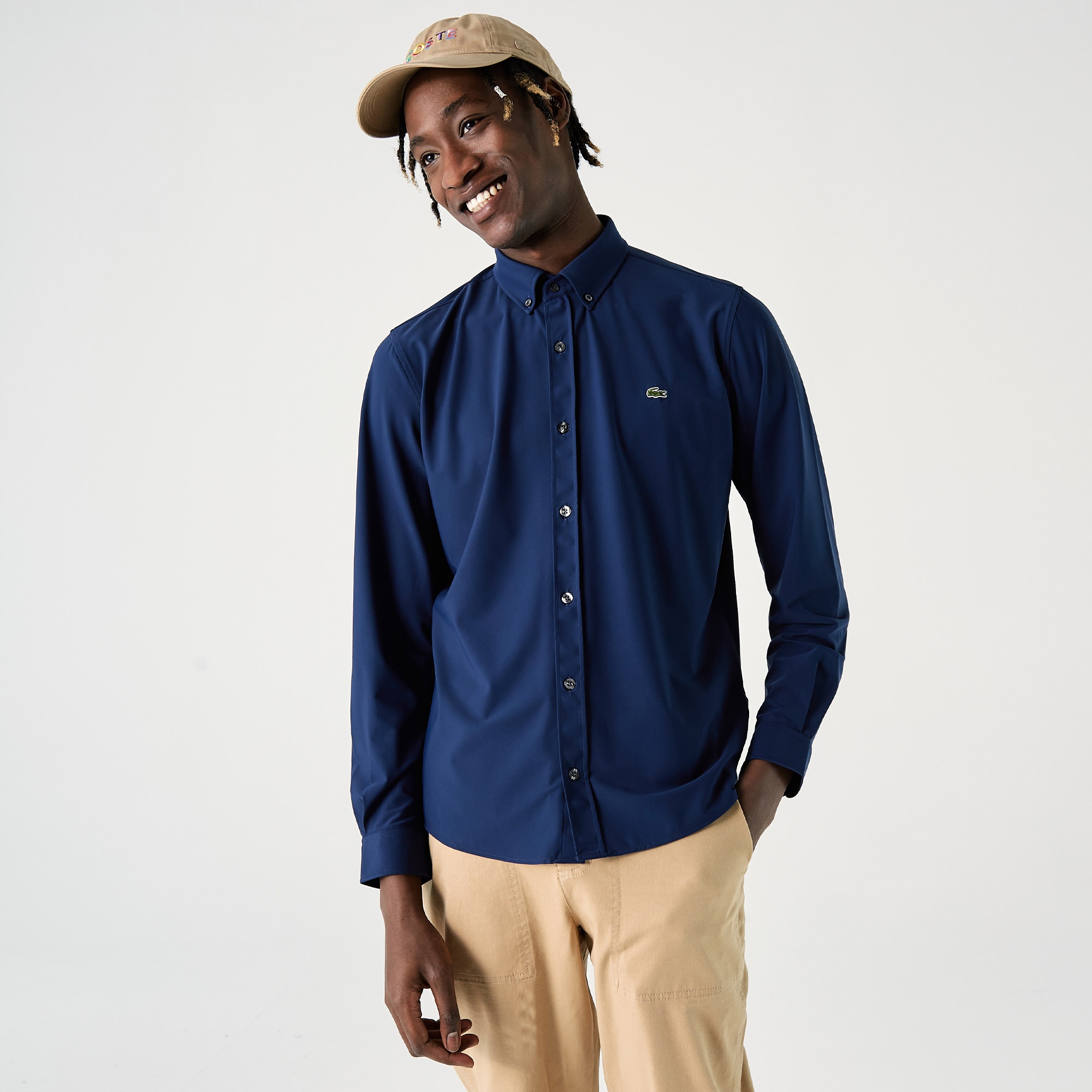 Lacoste Erkek Slim Fit Lacivert Gömlek