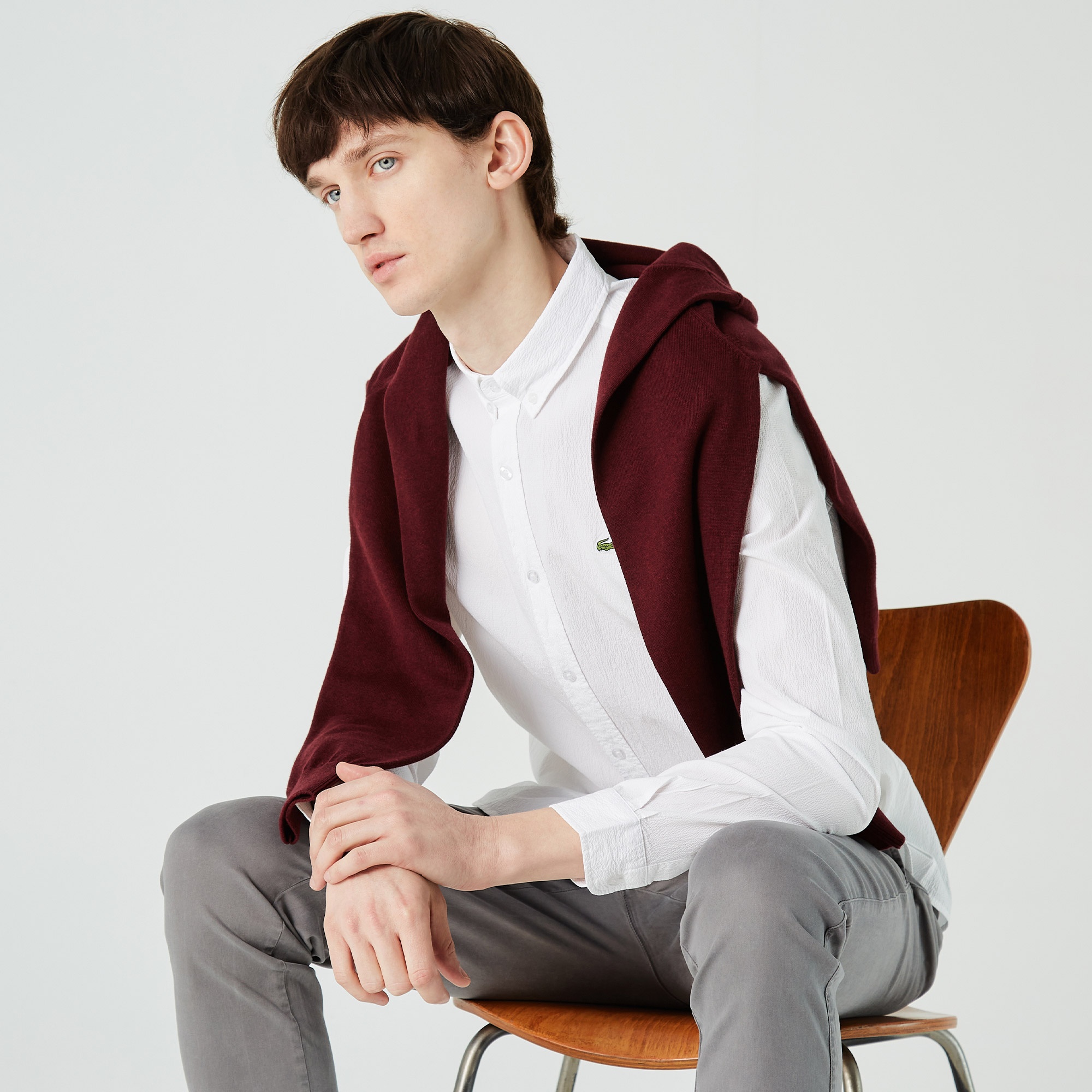 Lacoste Erkek Slim Fit Beyaz Gömlek