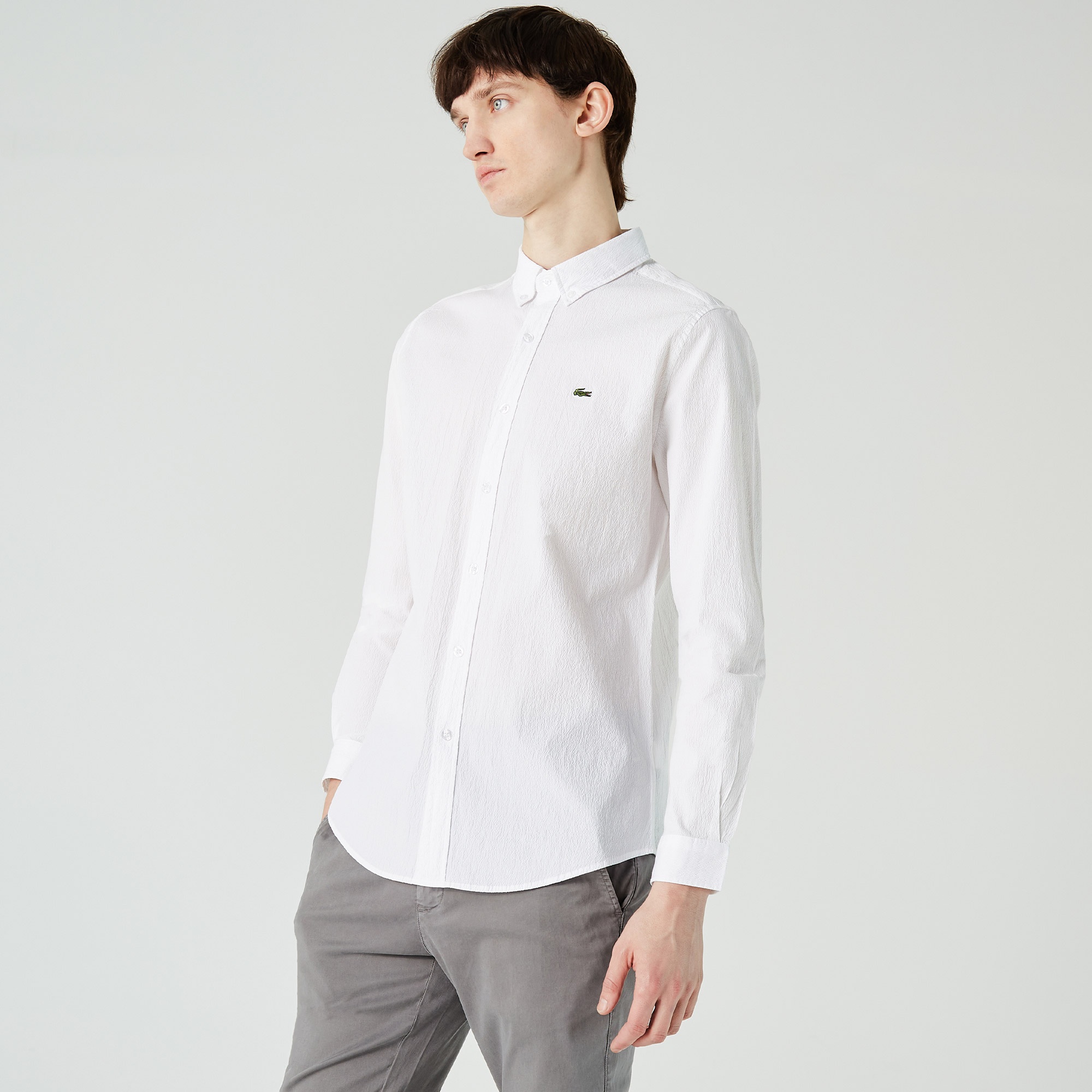 Lacoste Erkek Slim Fit Beyaz Gömlek