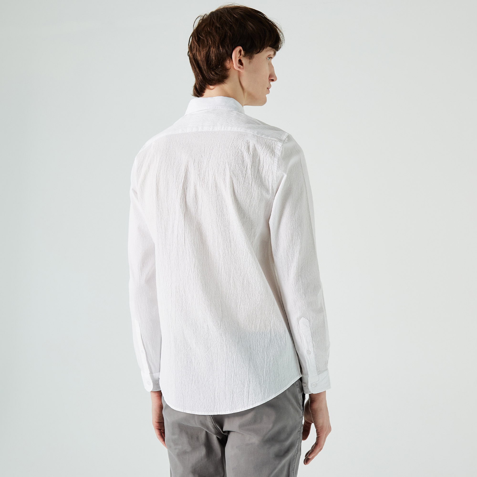 Lacoste Erkek Slim Fit Beyaz Gömlek