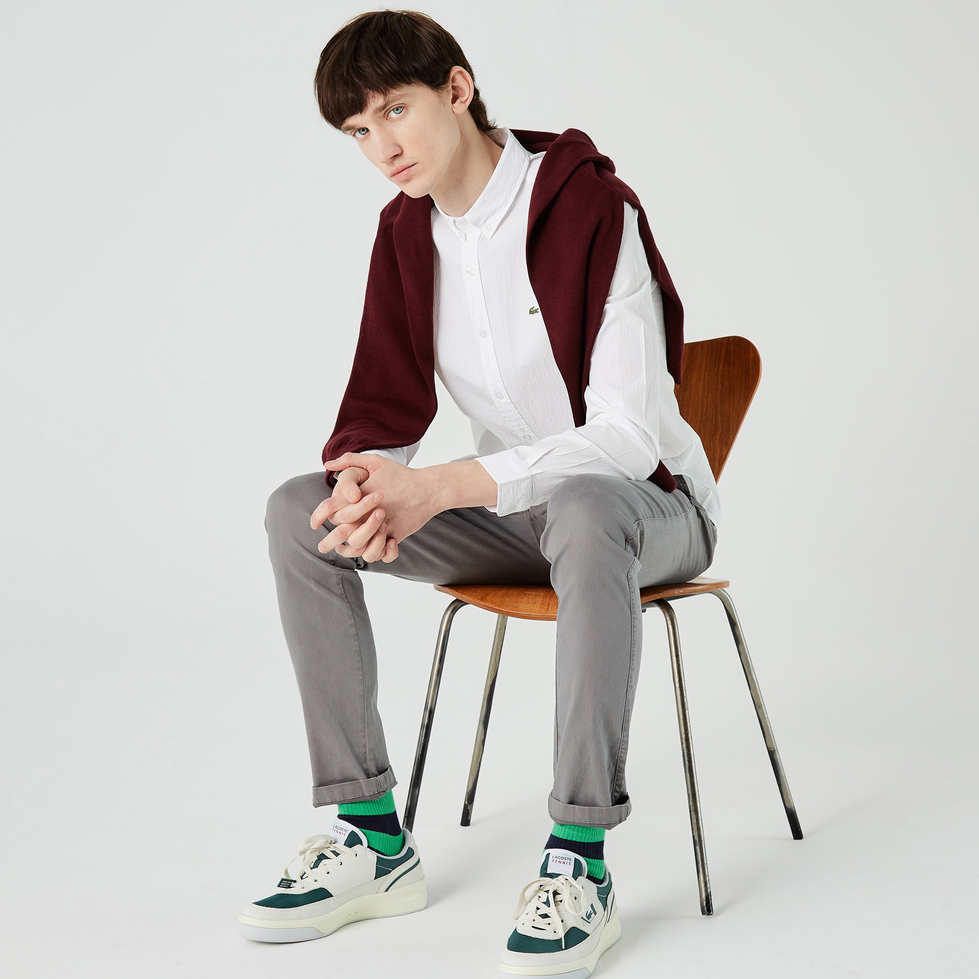 Lacoste Erkek Slim Fit Beyaz Gömlek