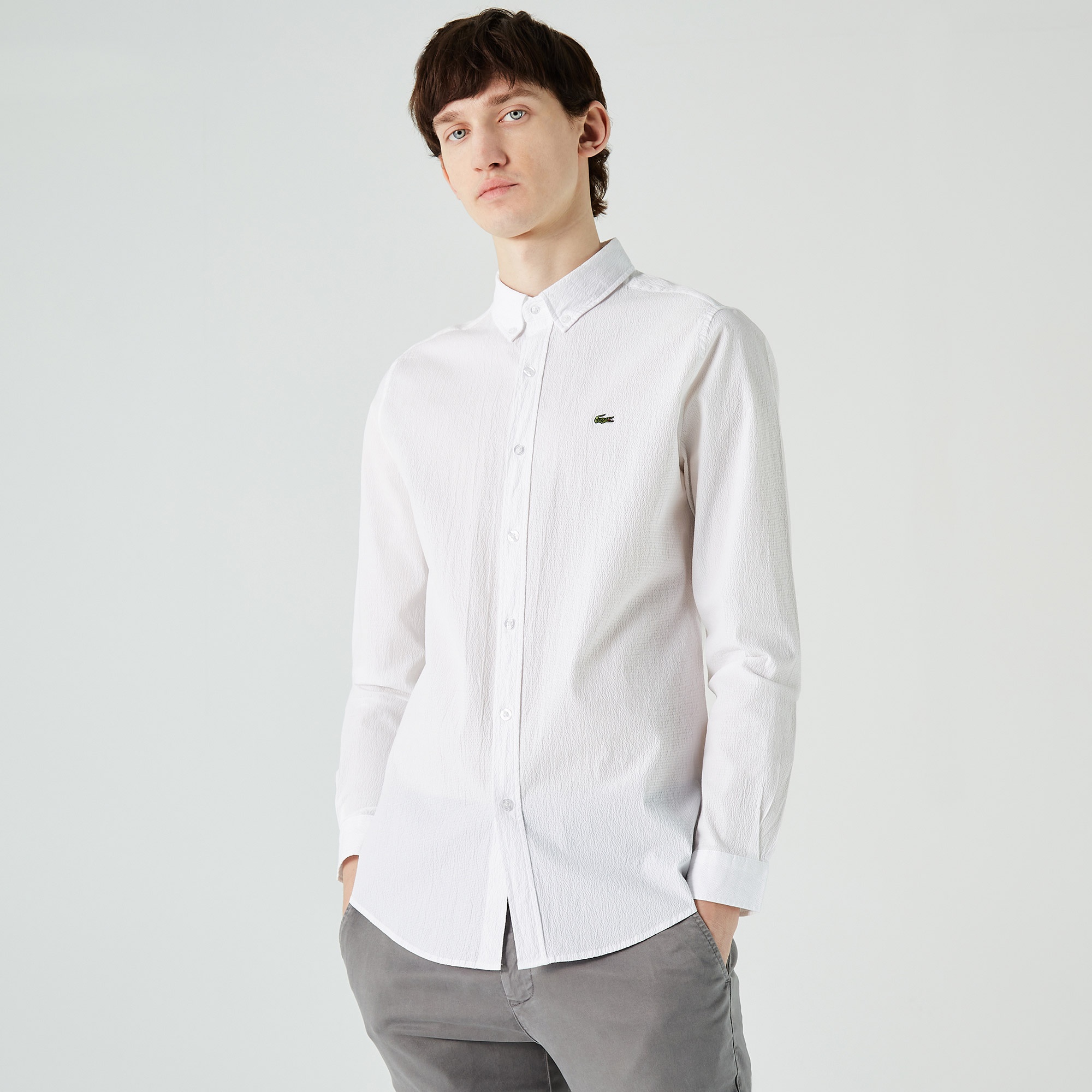 Lacoste Erkek Slim Fit Beyaz Gömlek