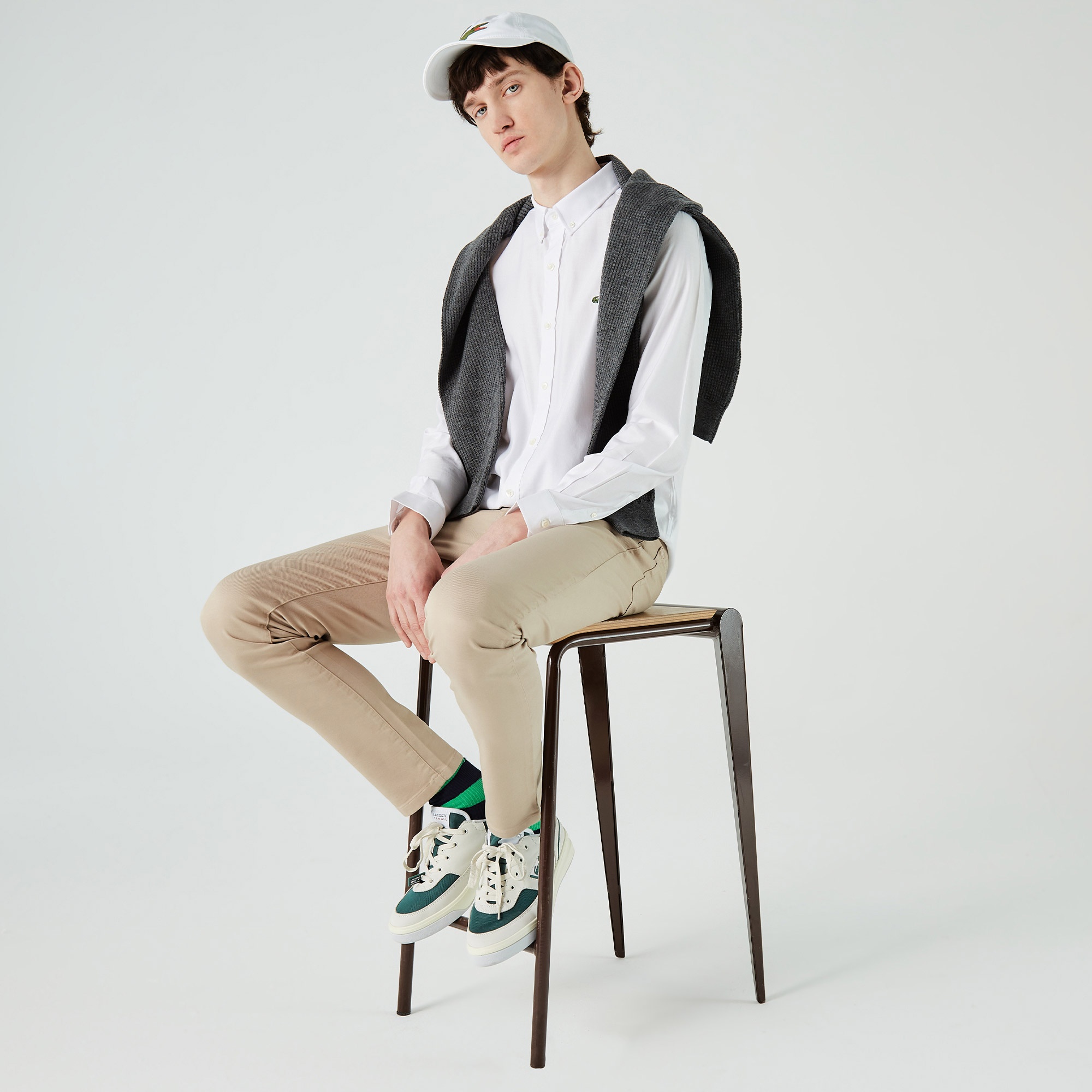 Lacoste Erkek Slim Fit Beyaz Gömlek