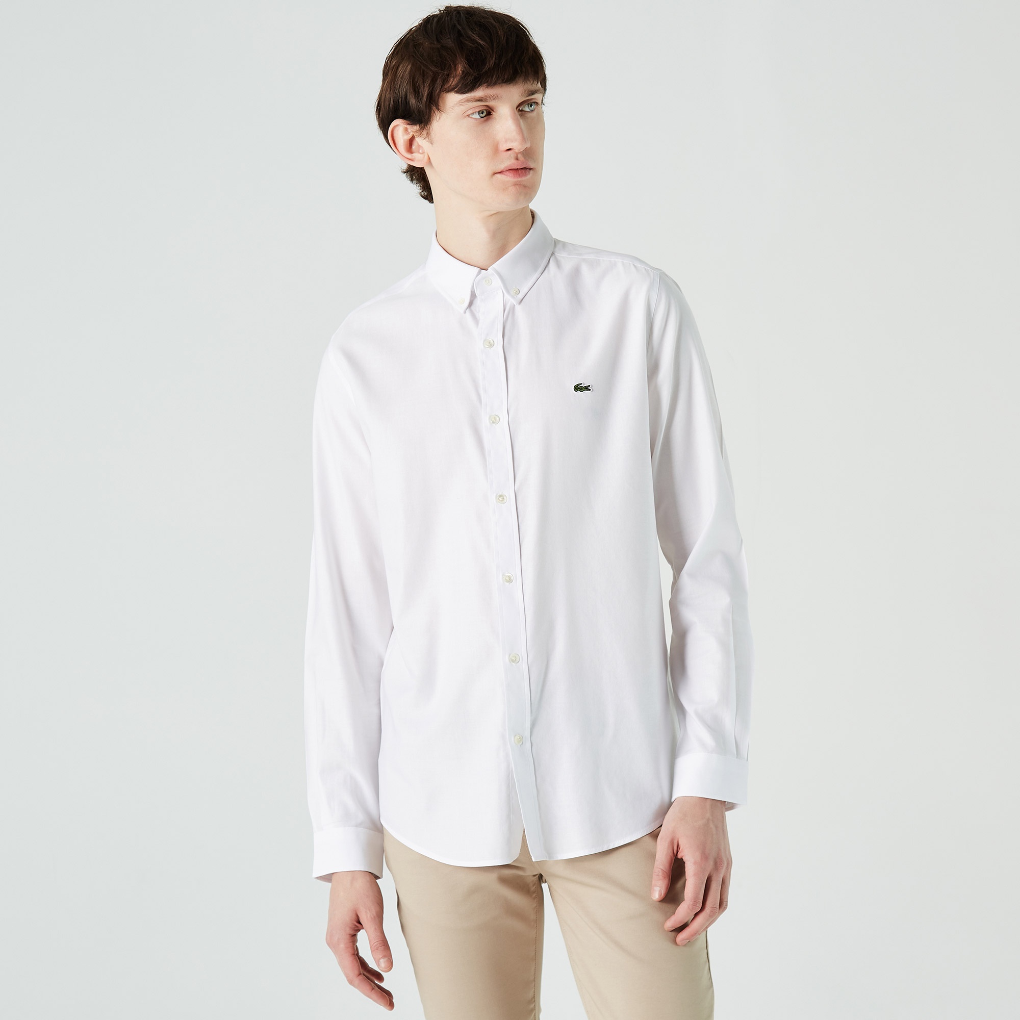 Lacoste Erkek Slim Fit Beyaz Gömlek