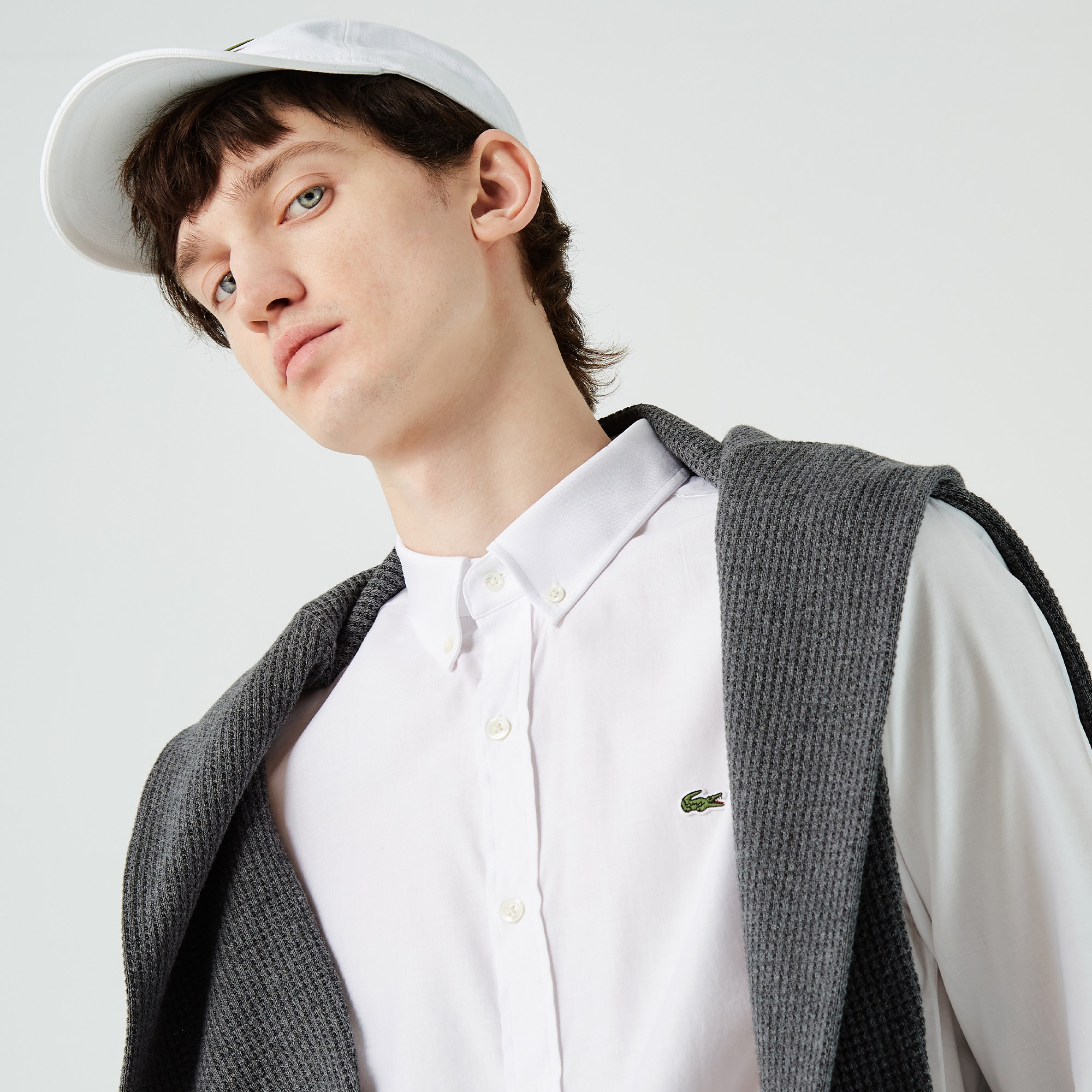 Lacoste Erkek Slim Fit Beyaz Gömlek