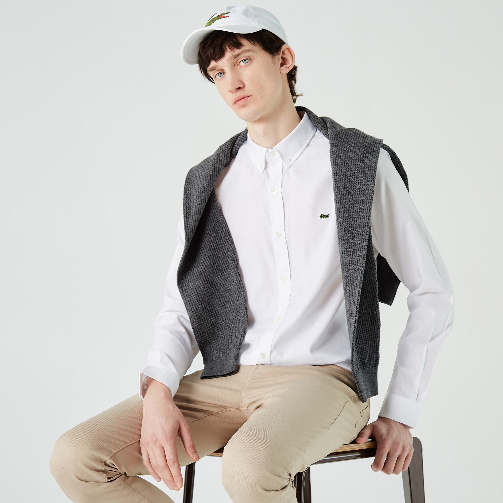 Lacoste Erkek Slim Fit Beyaz Gömlek