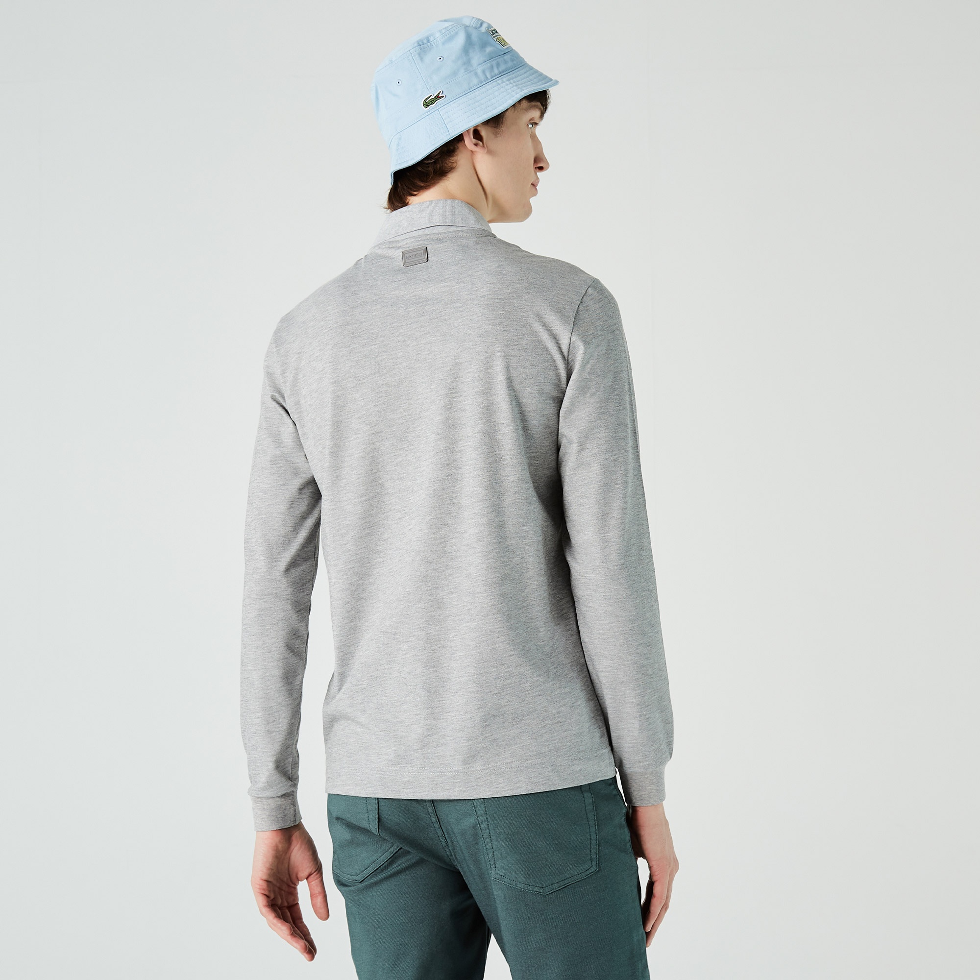 Lacoste Erkek Regular Fit Uzun Kollu Gri Polo