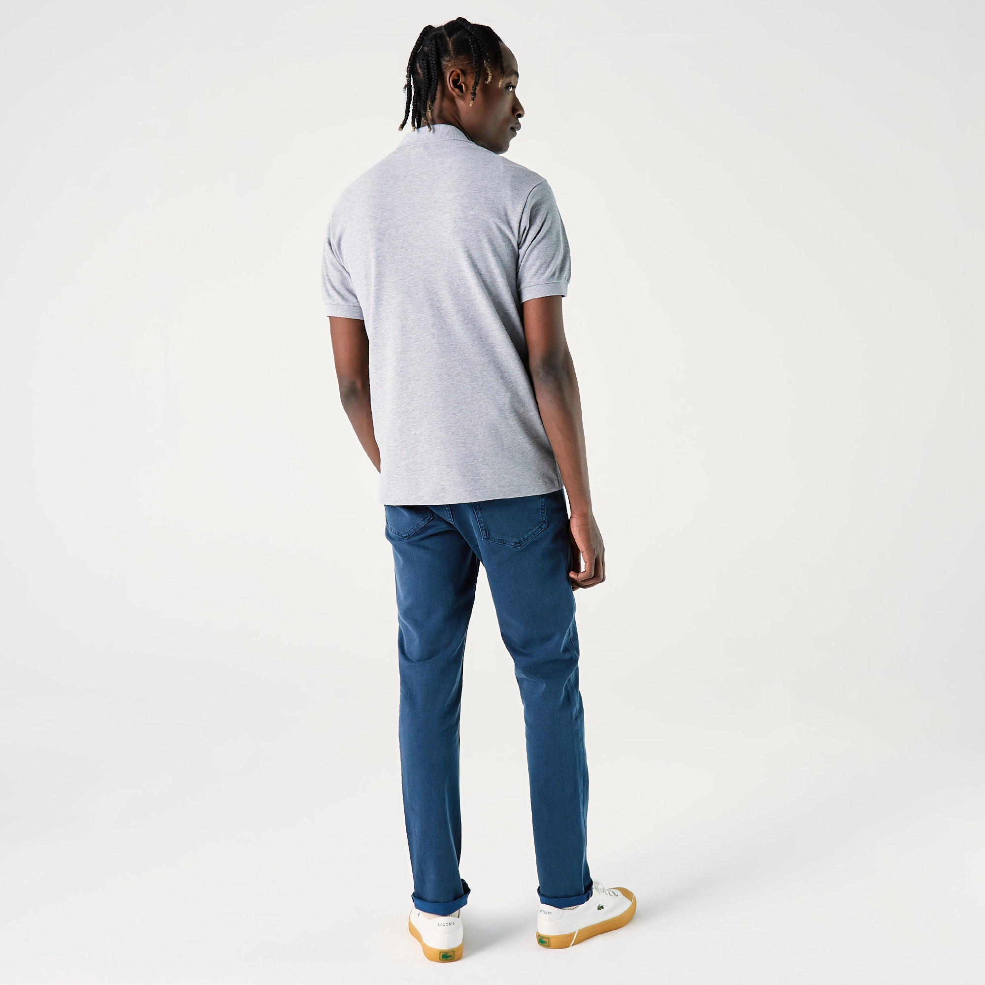 Lacoste Erkek Classic Fit Marl L.12.12 Açık Gri Polo