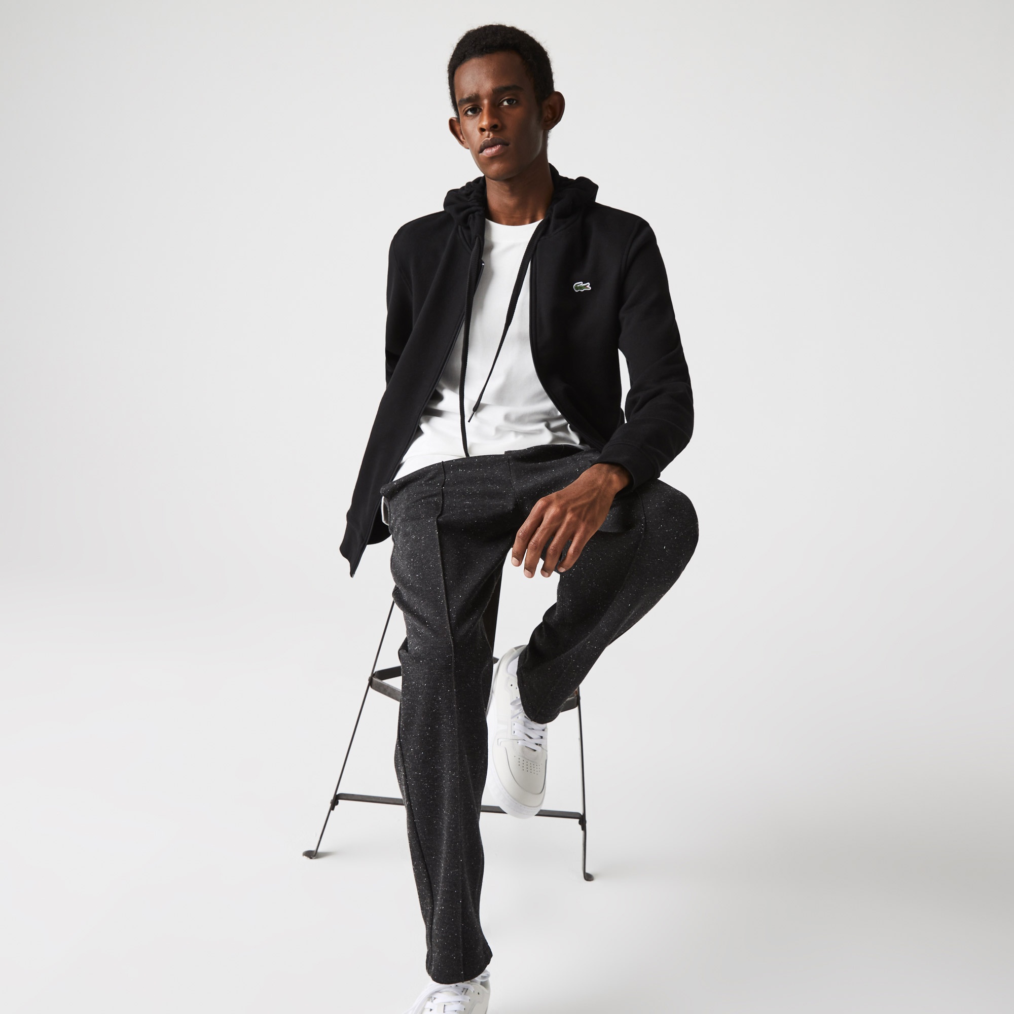 Lacoste Sport Erkek Fermuarlı Siyah Sweatshirt