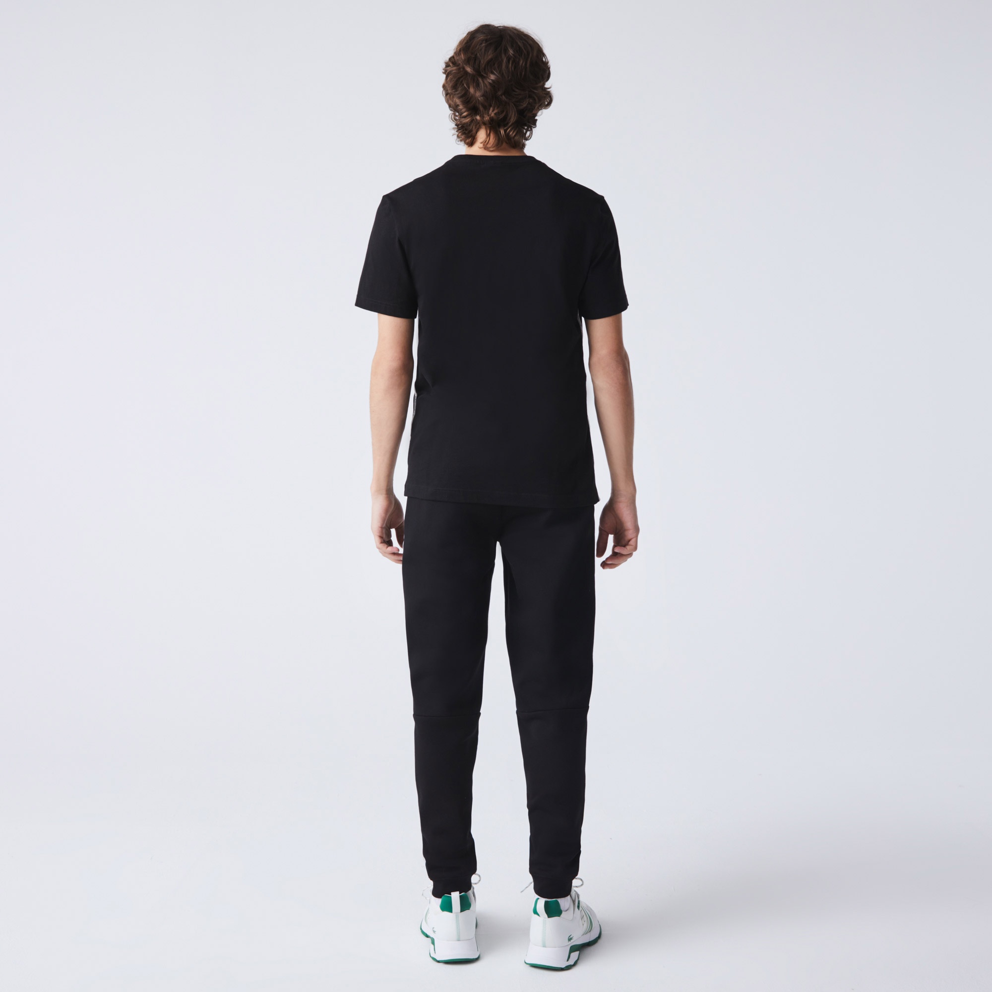 Lacoste SPORT Active Erkek Regular Fit Baskılı Bisiklet Yaka Siyah T-shirt