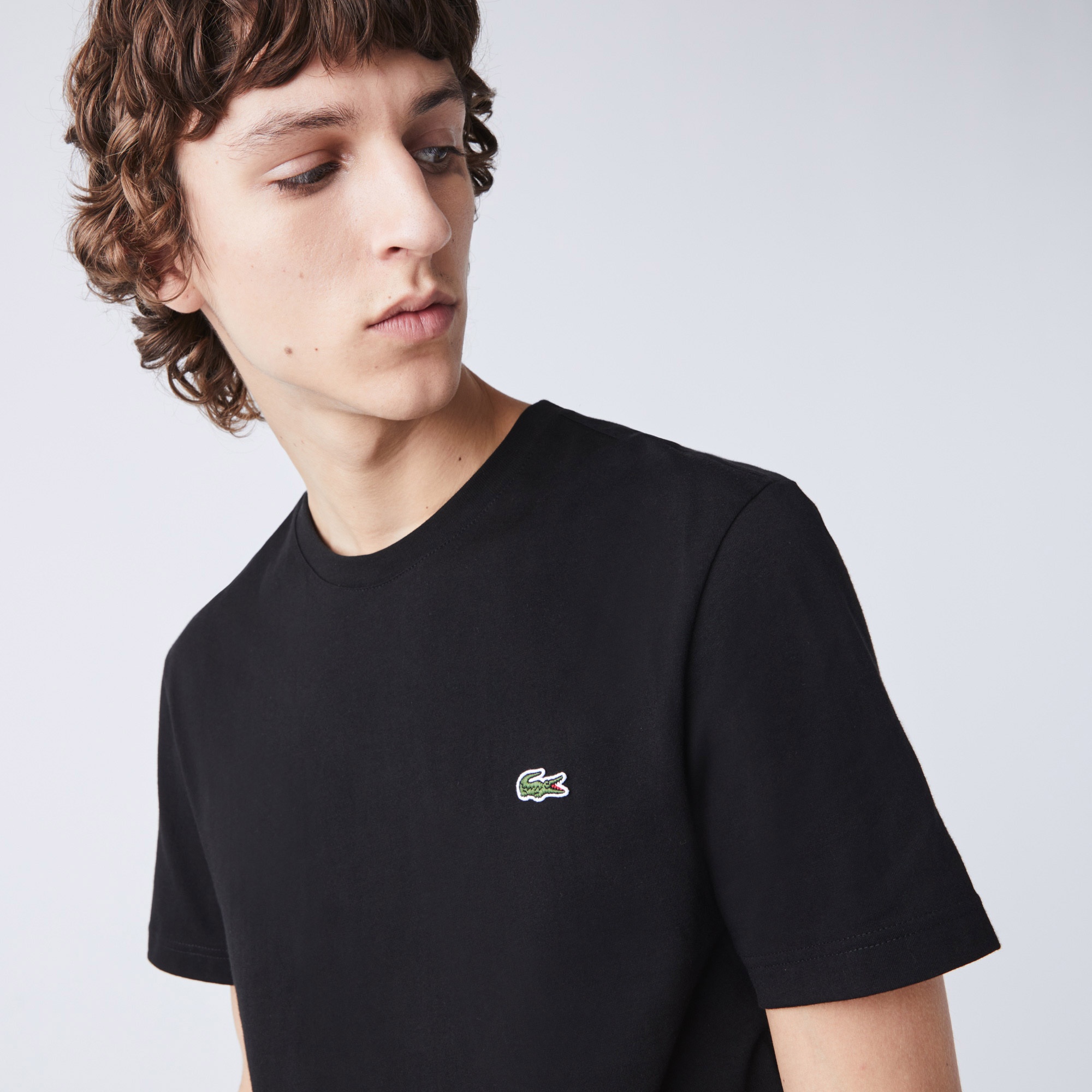 Lacoste SPORT Active Erkek Regular Fit Baskılı Bisiklet Yaka Siyah T-shirt