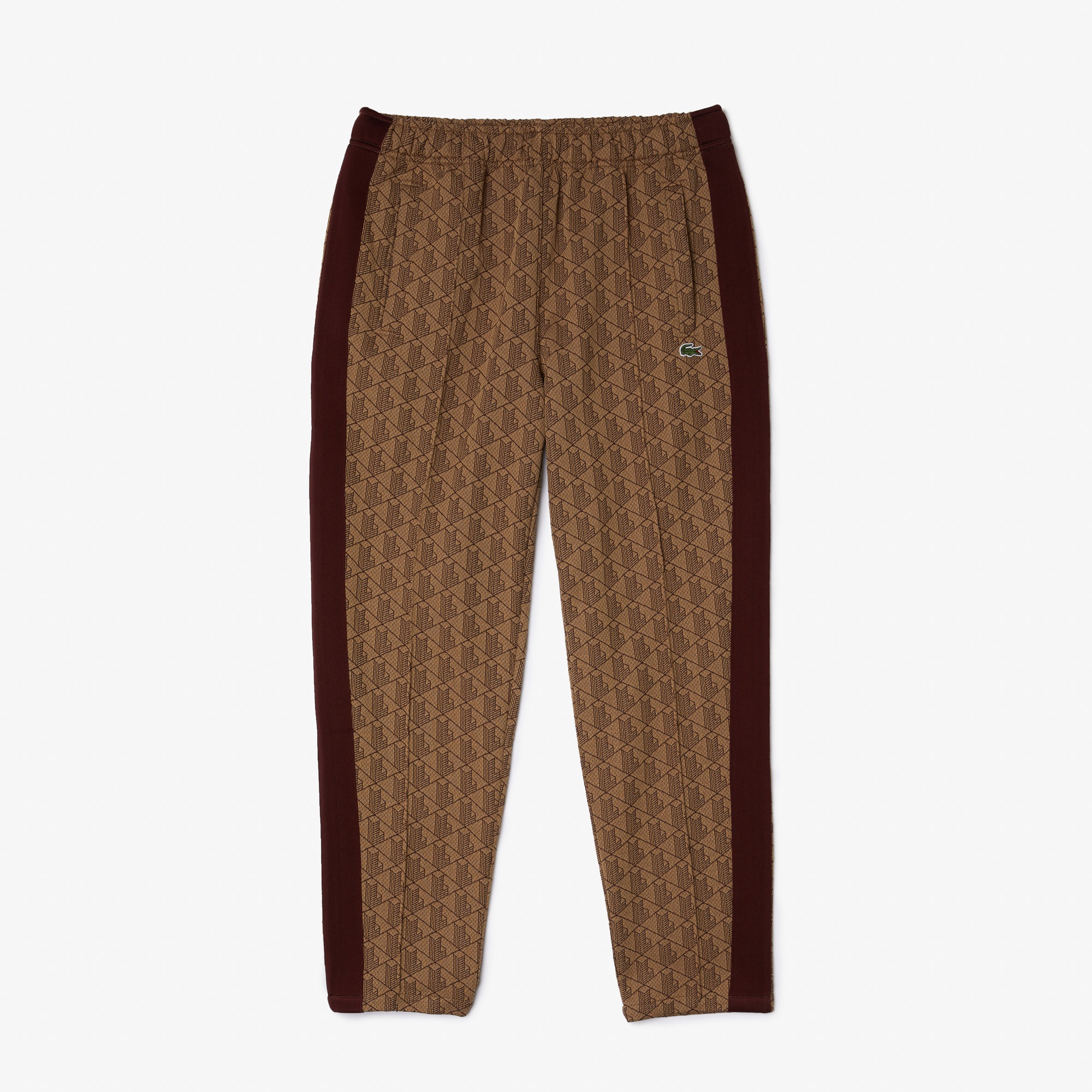 Lacoste L!VE Monogram Unisex Tapered Fit Kahverengi Eşofman Altı