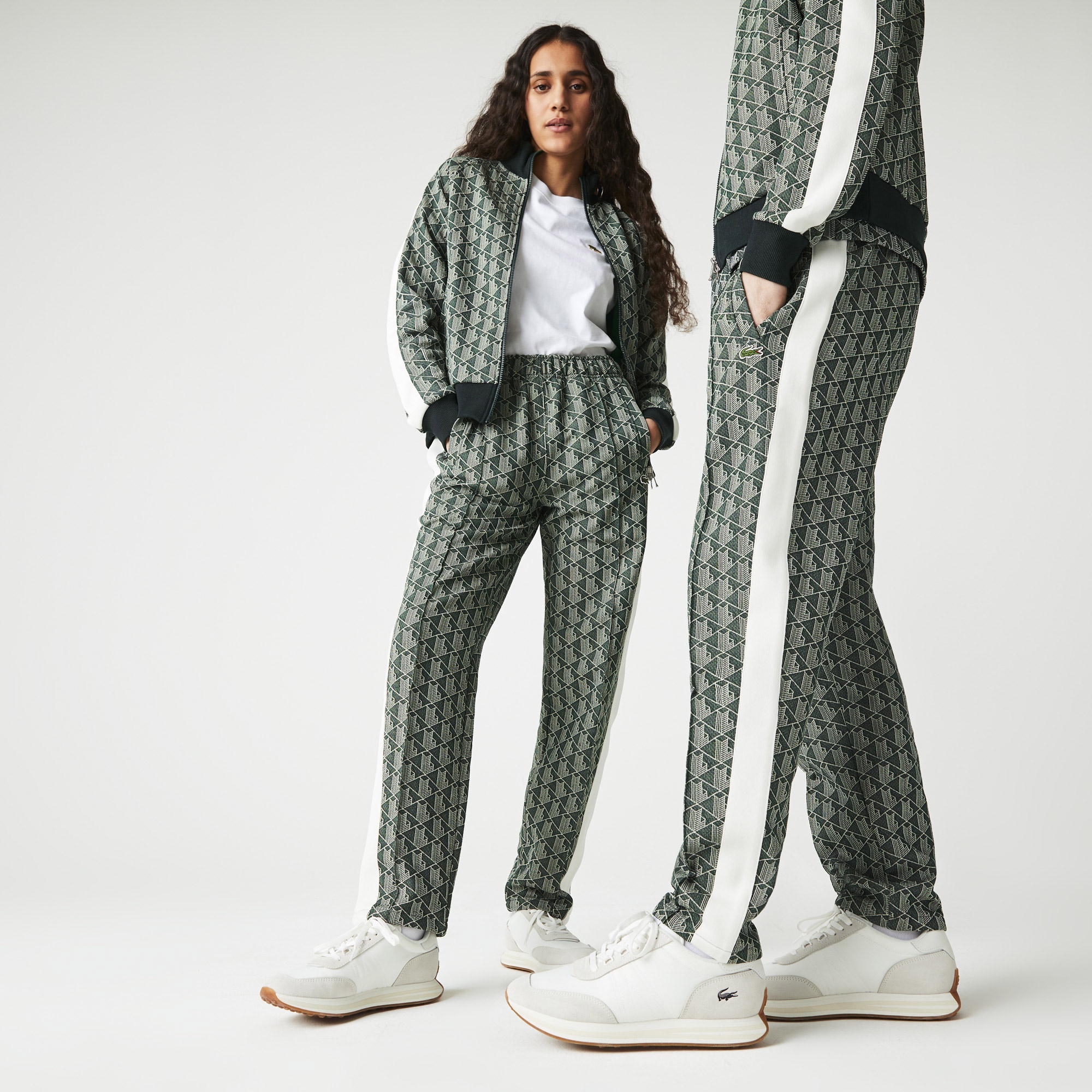 Lacoste L!VE Monogram Unisex Tapered Fit Yeşil Eşofman Altı