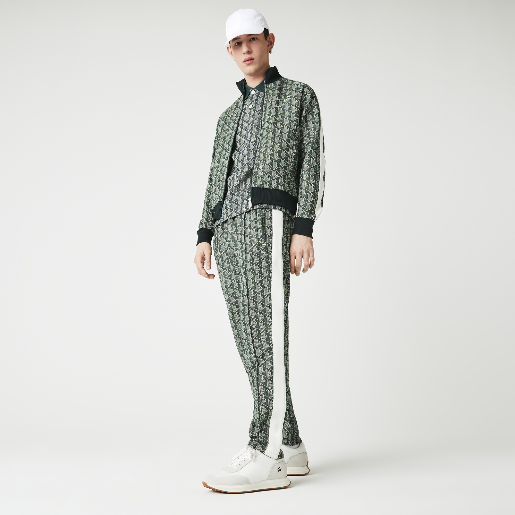 Lacoste L!VE Monogram Unisex Tapered Fit Yeşil Eşofman Altı