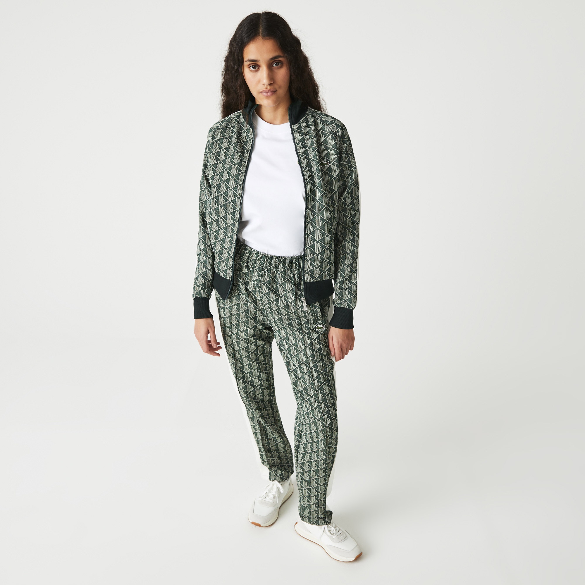 Lacoste L!VE Monogram Unisex Tapered Fit Yeşil Eşofman Altı