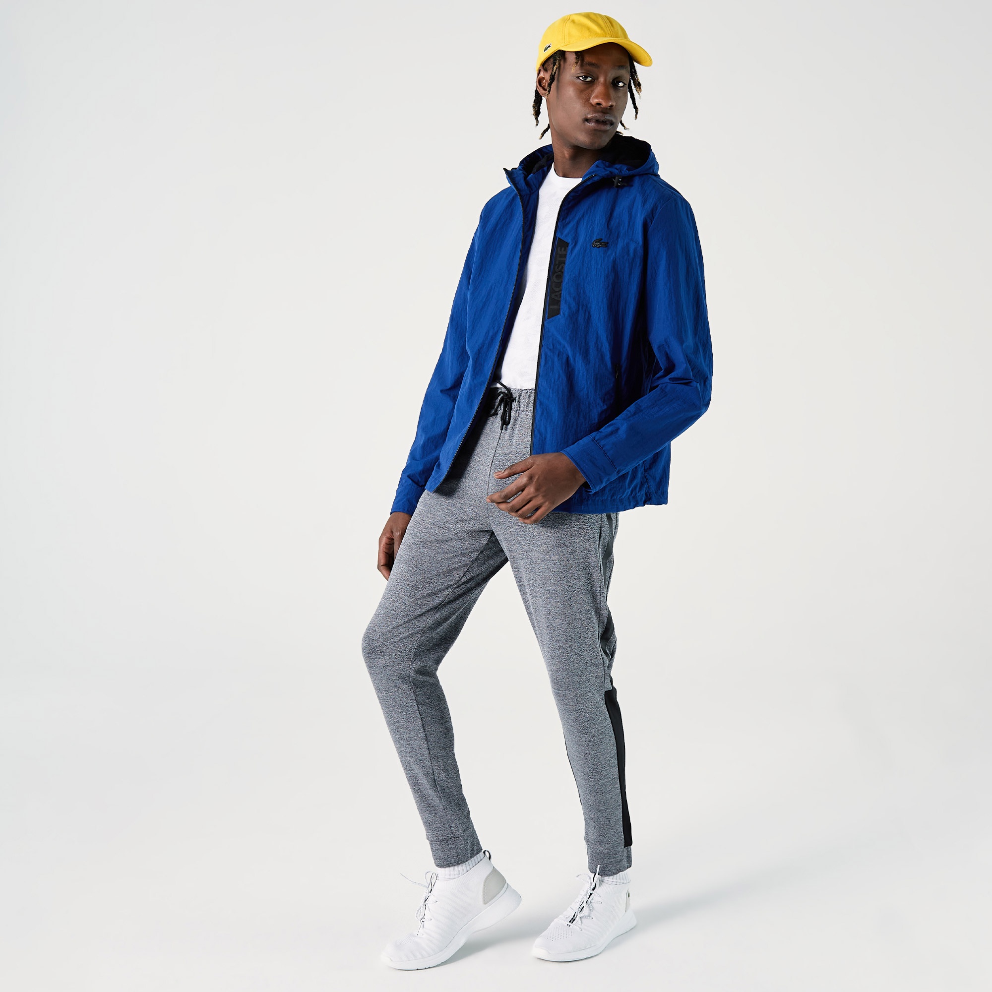Lacoste Erkek Kapüşonlu Suya Dayanıklı Mavi Yağmurluk