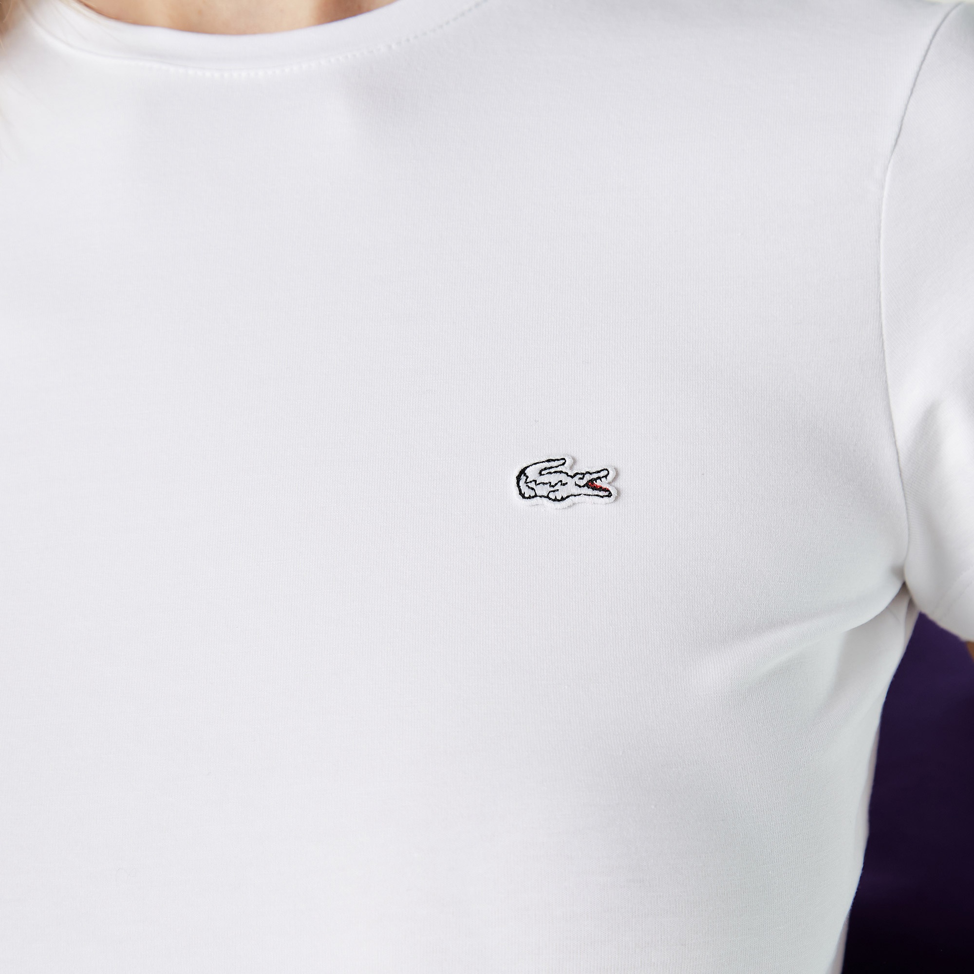 Lacoste Kadın Regular Fit Bisiklet Yaka Beyaz T-Shirt