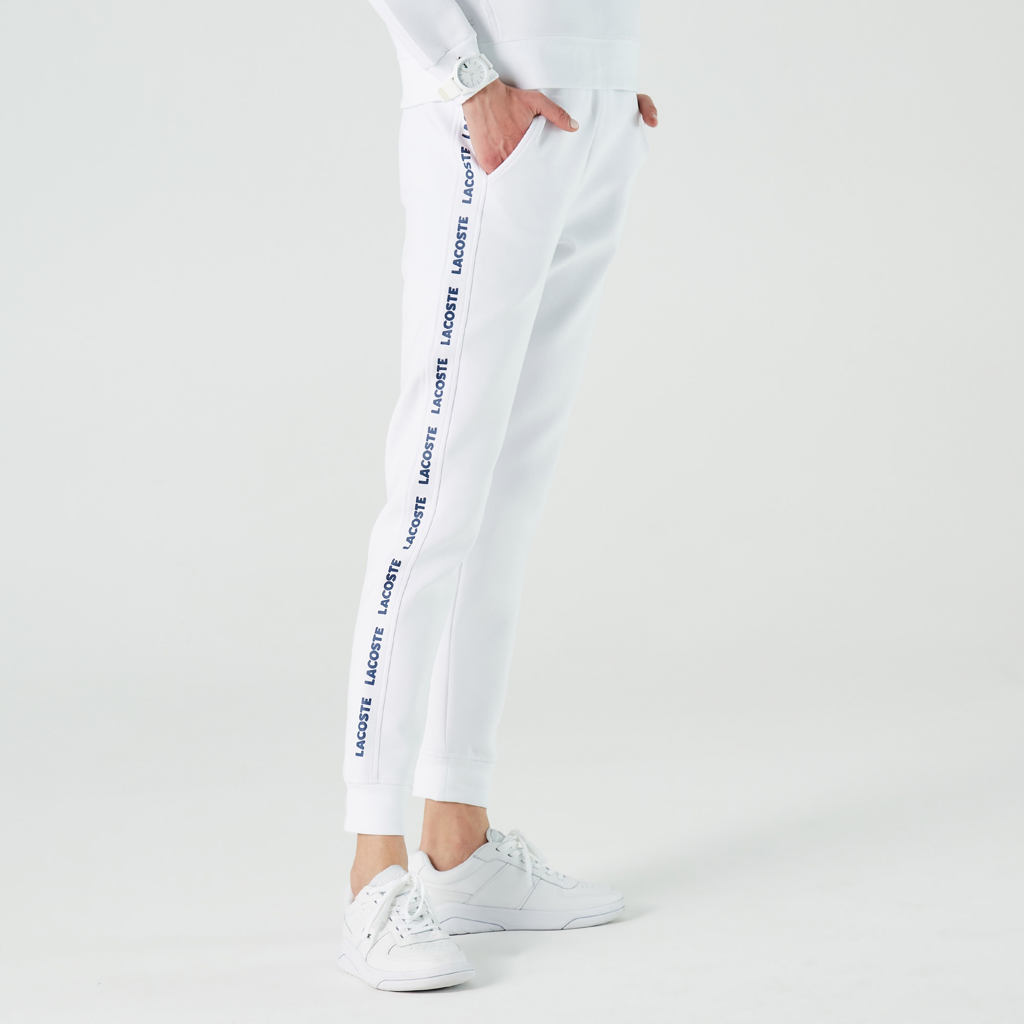 Lacoste Kadın Joggers Baskılı Beyaz Eşofman Altı