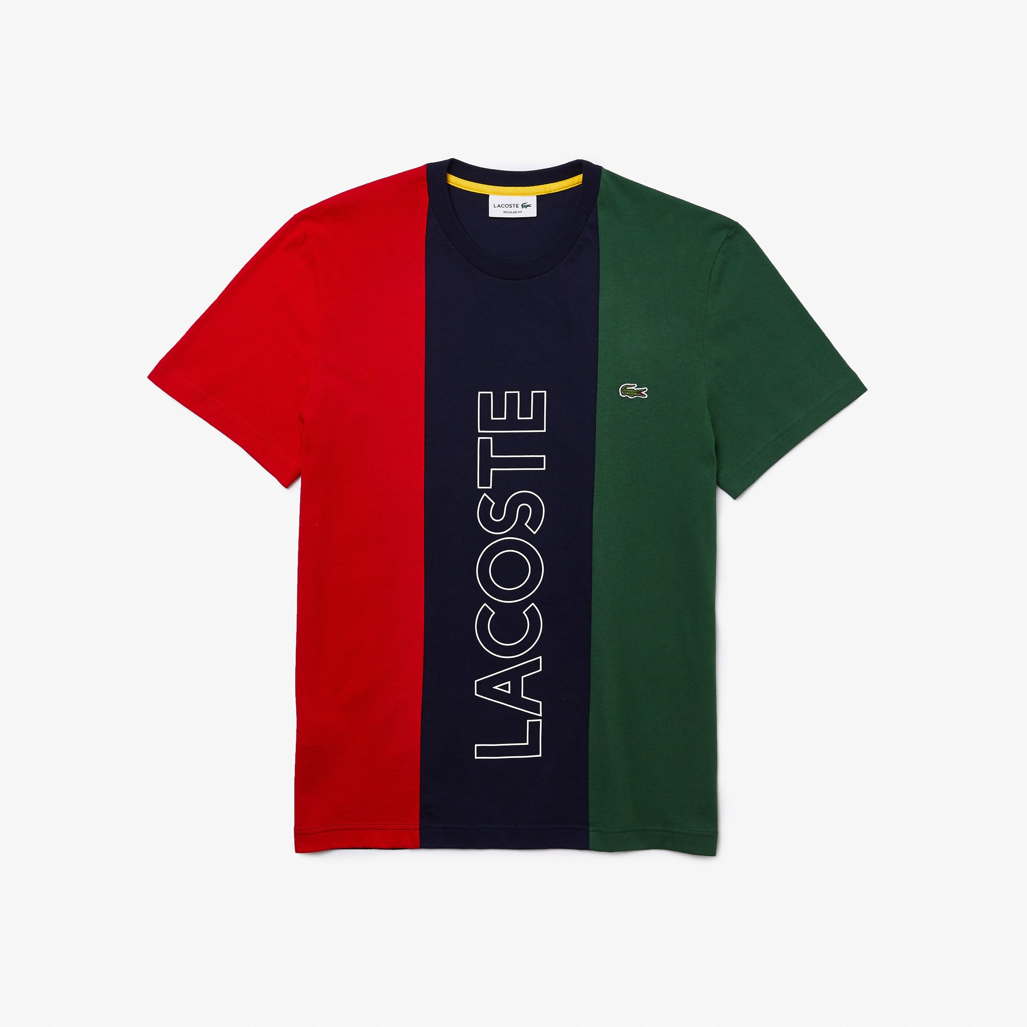 Lacoste Erkek Regular Fit Bisiklet Yaka Renk Bloklu Lacivert T-Shirt