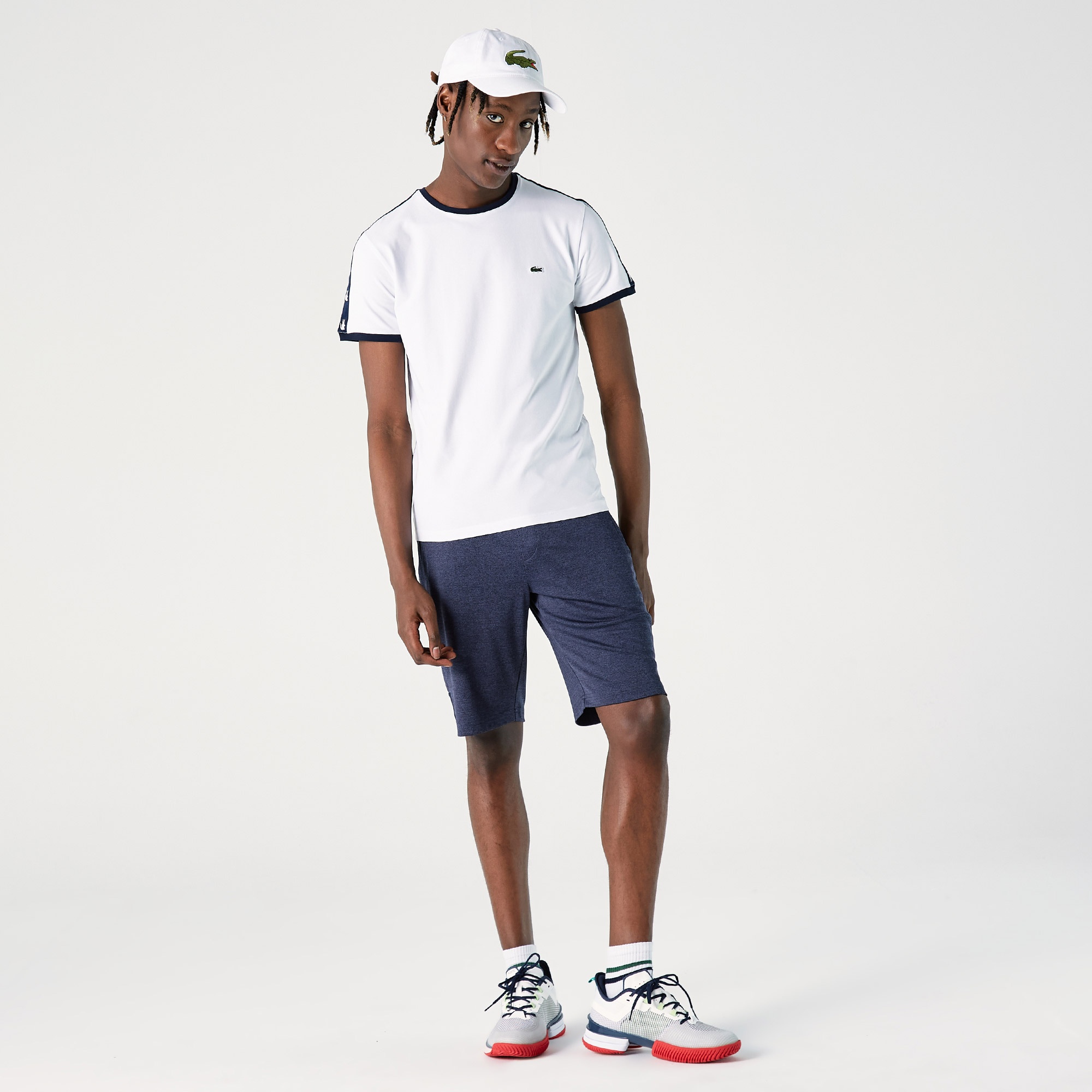 Lacoste Erkek Regular Fit Bisiklet Yaka Baskılı Beyaz T-Shirt