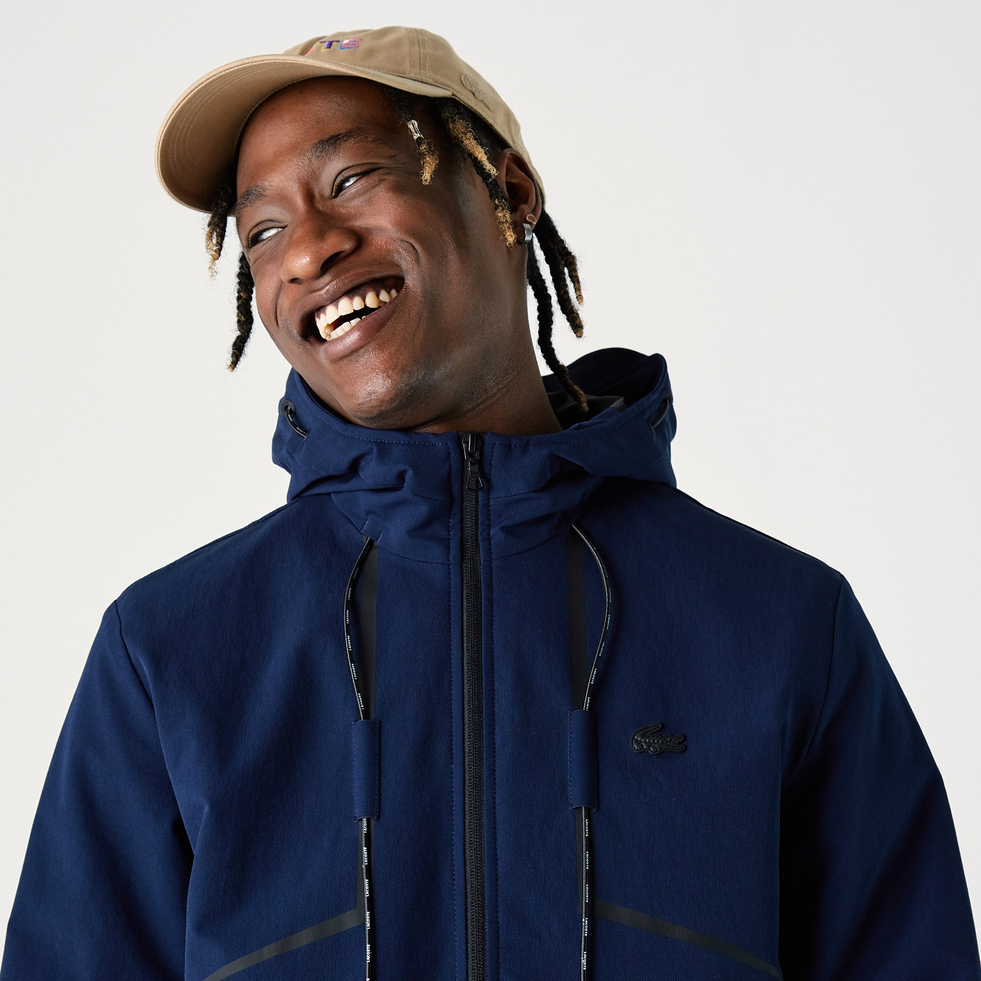 Lacoste Erkek Kapüşonlu Lacivert Mont