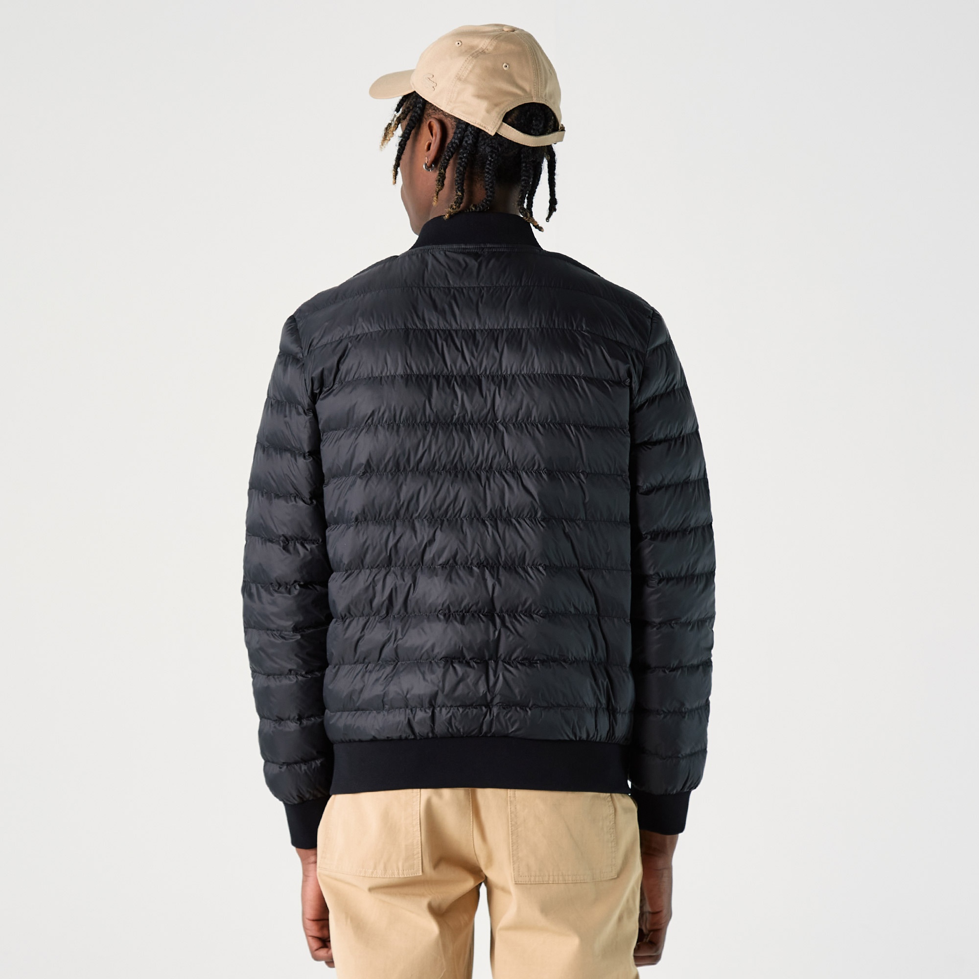 Lacoste Erkek Hakim Yaka Kapitone Siyah Mont